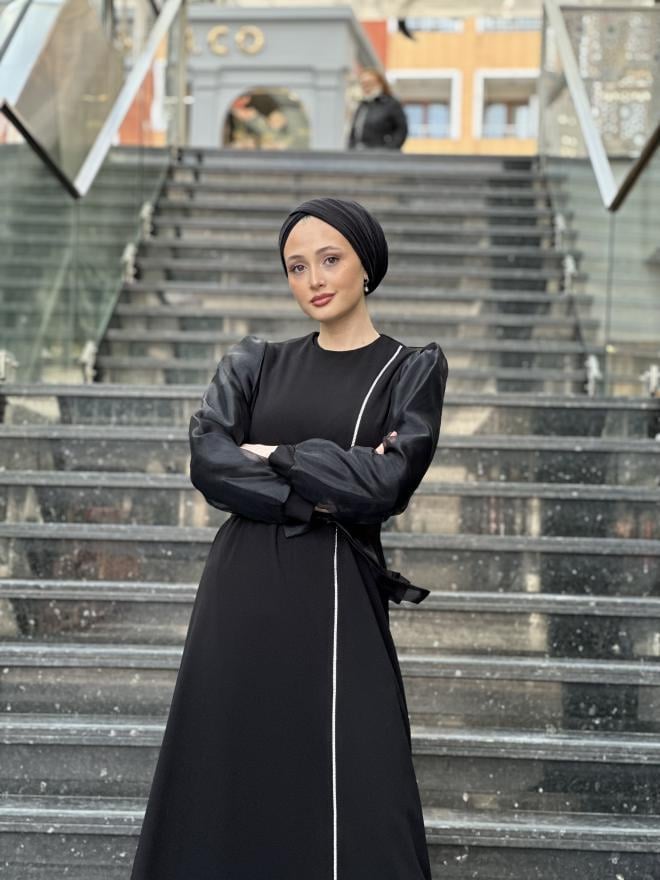 ORGANZE TAŞLI ELBİSE
