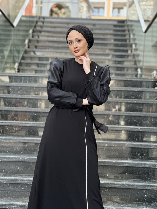 ORGANZE TAŞLI ELBİSE