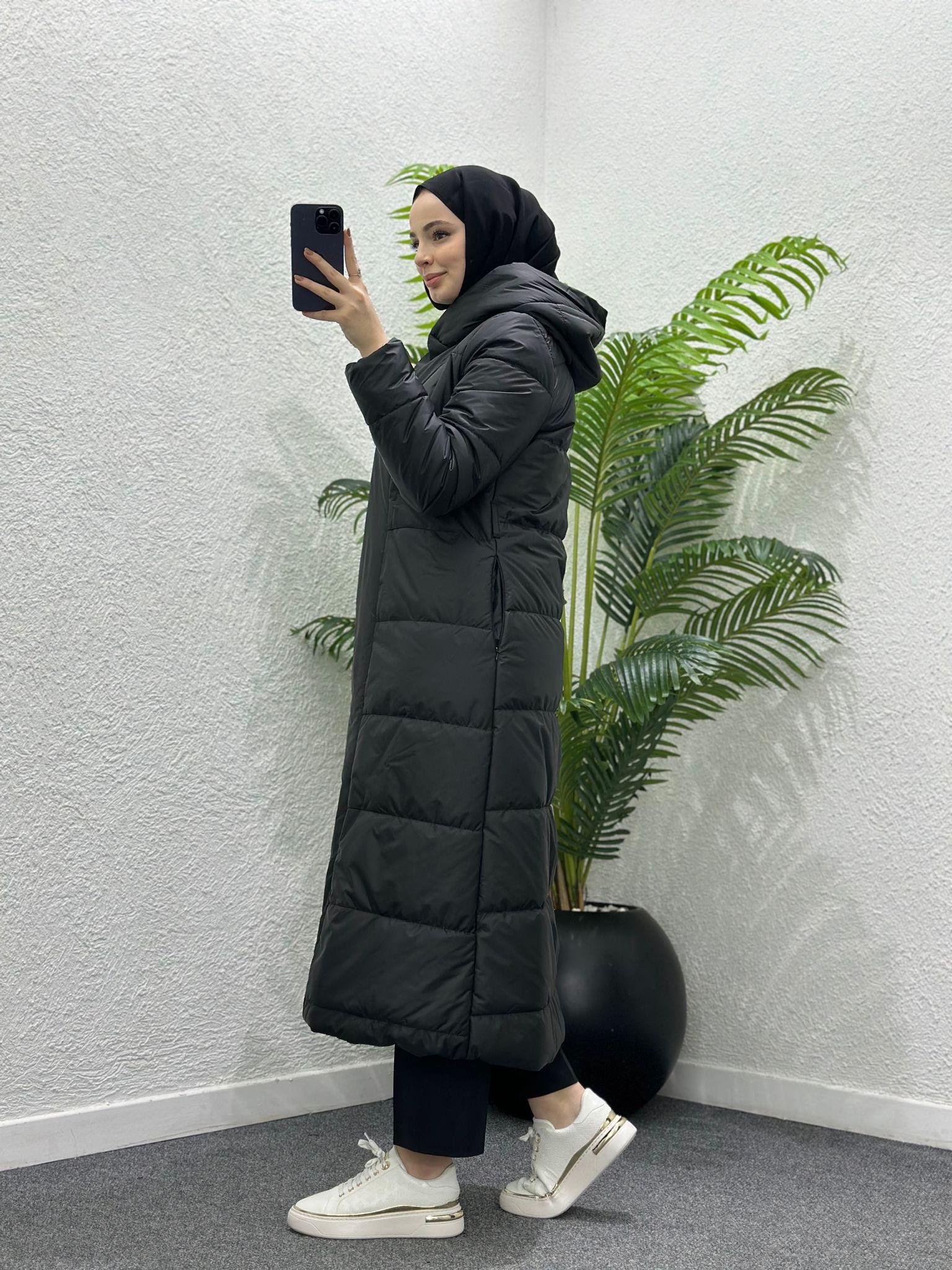 Şişme mont siyah