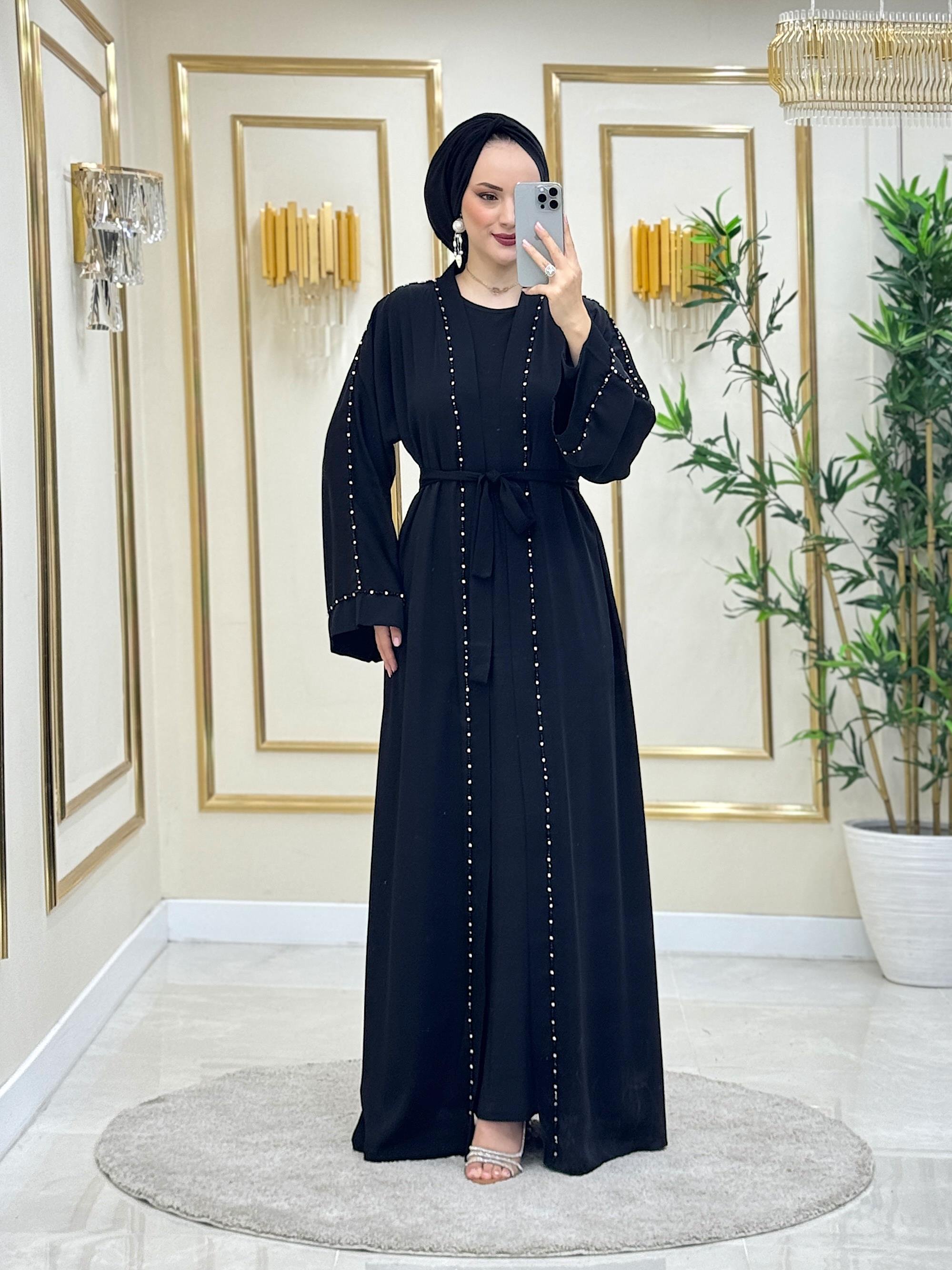 Su Yolu Abaya Takım Siyah