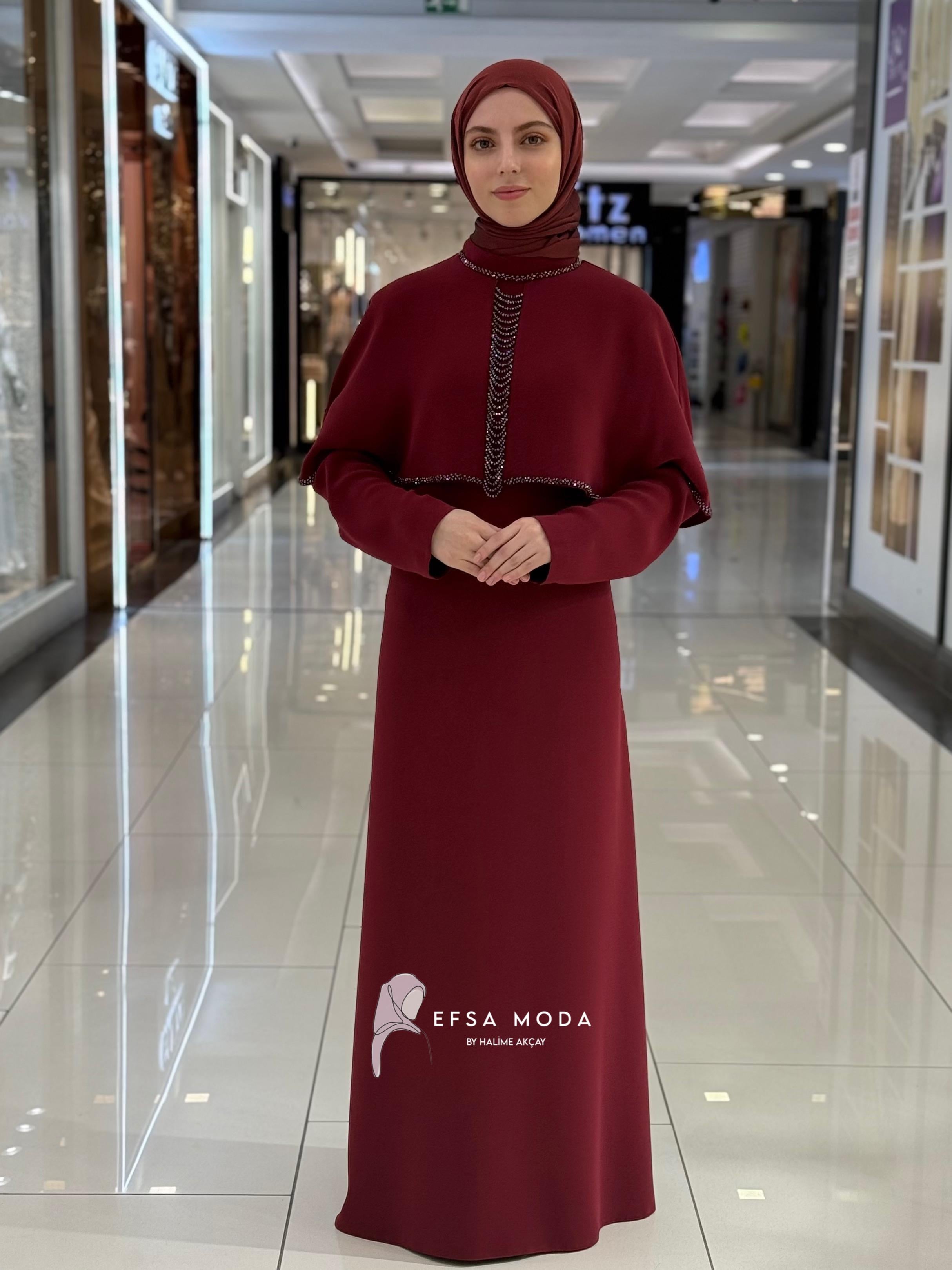VESTA ELBİSE BORDO