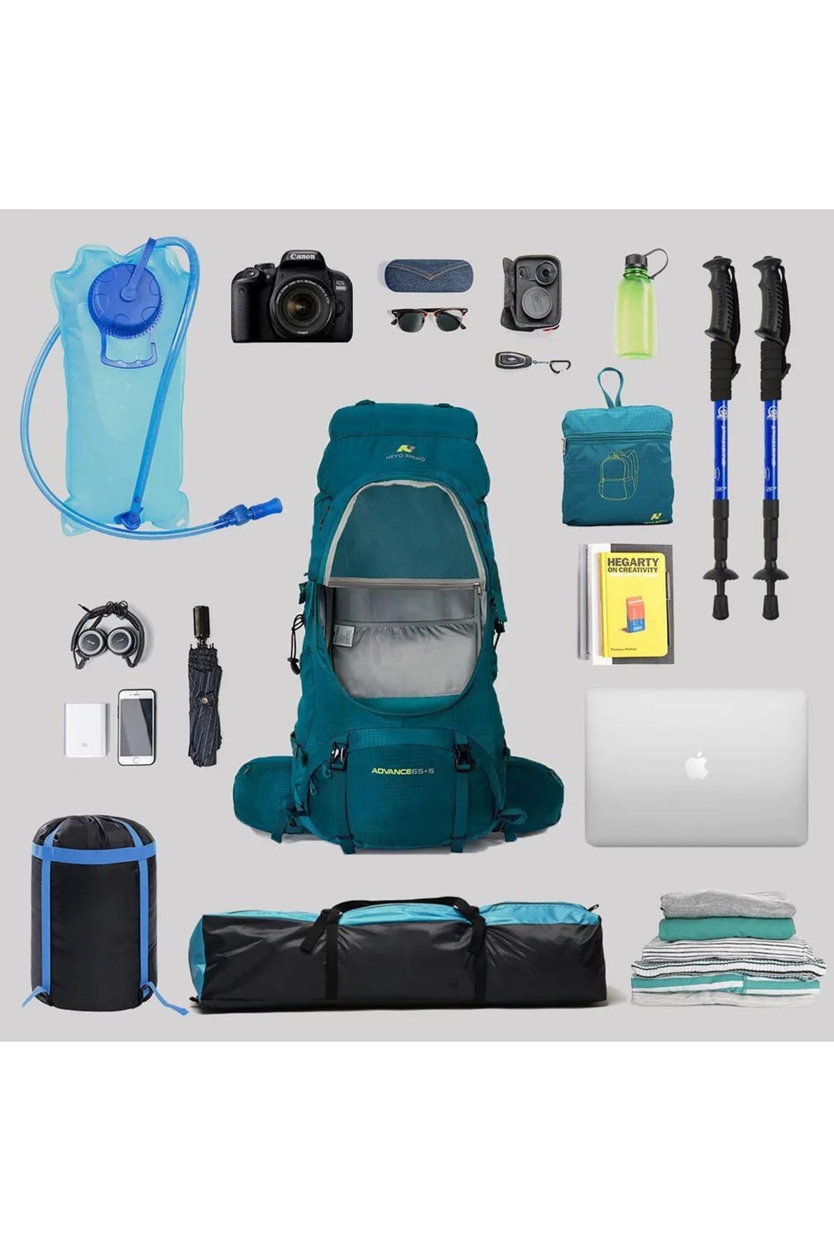 DSC8929 MorProfesyonel Outdoor Dağcılık, Kamp ve Yürüyüş Sırt Çantası (75+5  Litre) Mor 8929