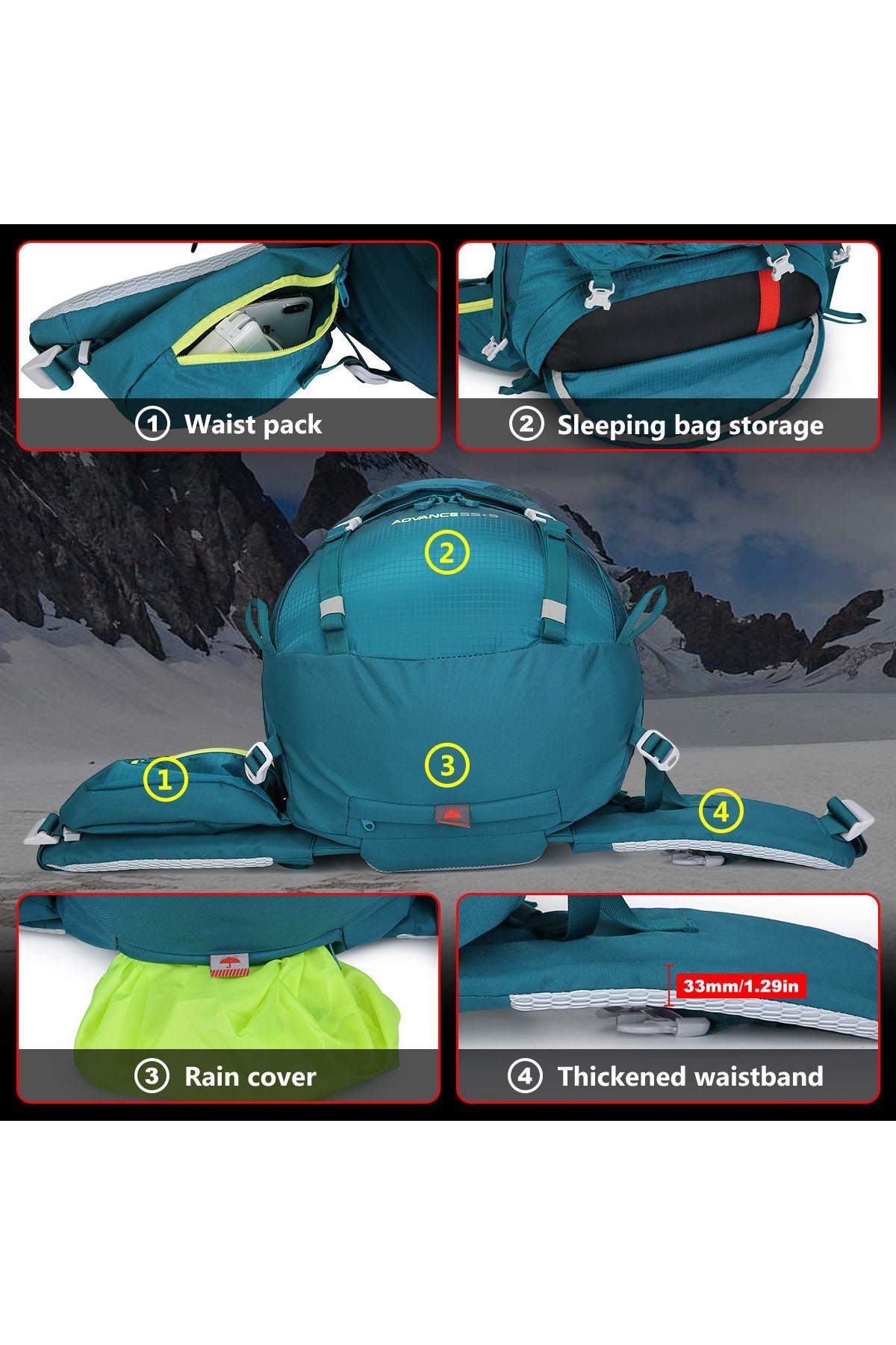 DSC8929 MorProfesyonel Outdoor Dağcılık, Kamp ve Yürüyüş Sırt Çantası (75+5  Litre) Mor 8929