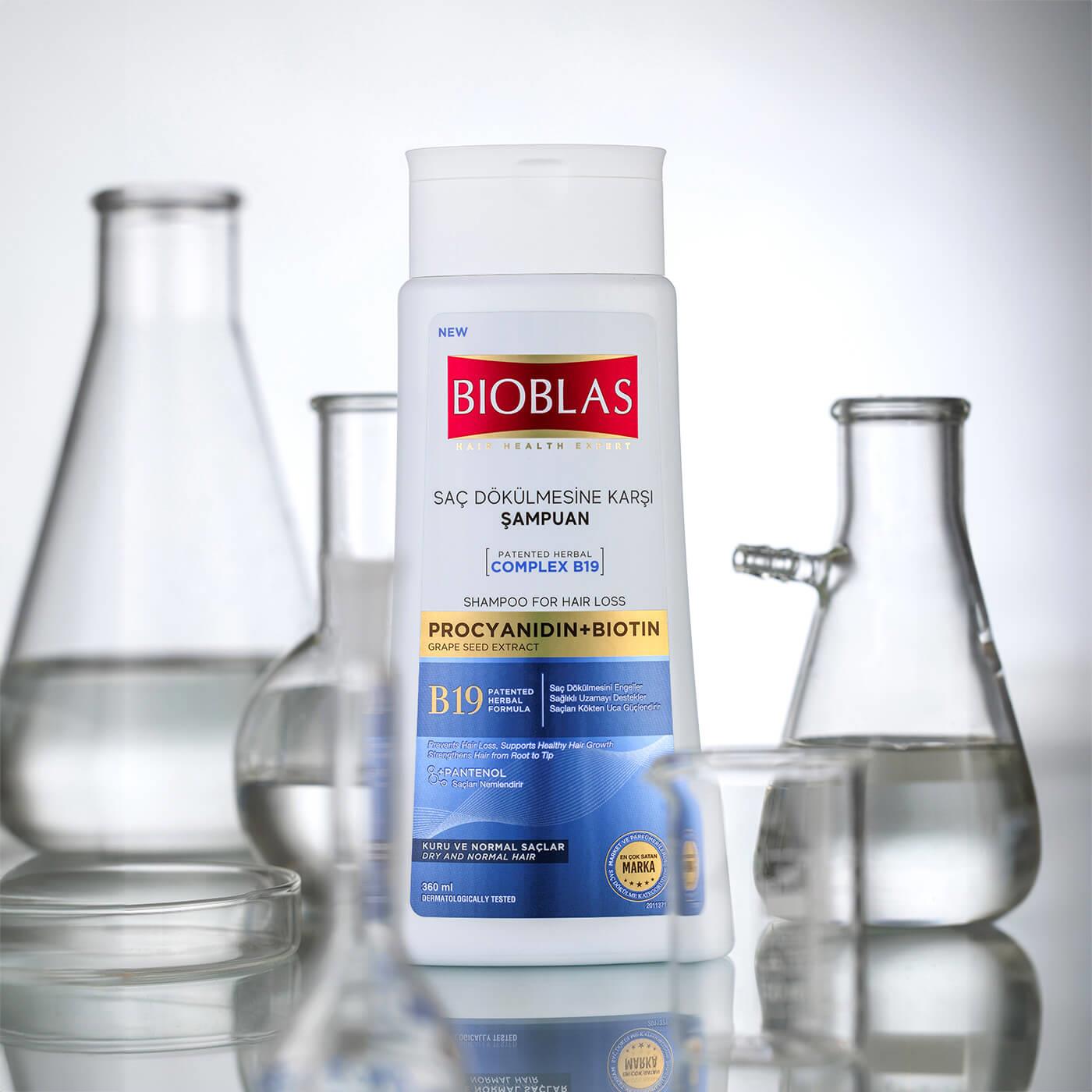 BIOBLAS Saç Dökülmesine Karşı Procyanıdın+Bıotın Üzüm Çekirdeği Ekstresi Şampuan Kuru ve Normal Saçlar İçin 360 ml