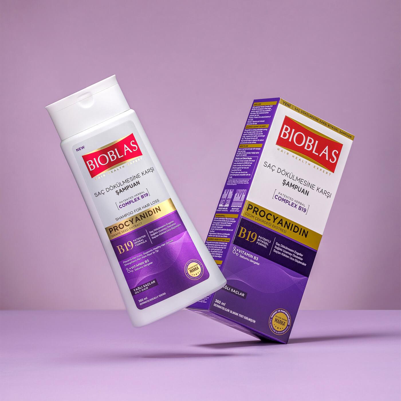 BIOBLAS Üzüm Çekirdeği Ekstresi Saç Dökülmesine Karşı Şampuan Yağlı Saçlar İçin 360 ml