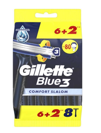 Gillette Blue 3 Tıraş Bıçağı 6 + 2'li Poşet Comfort