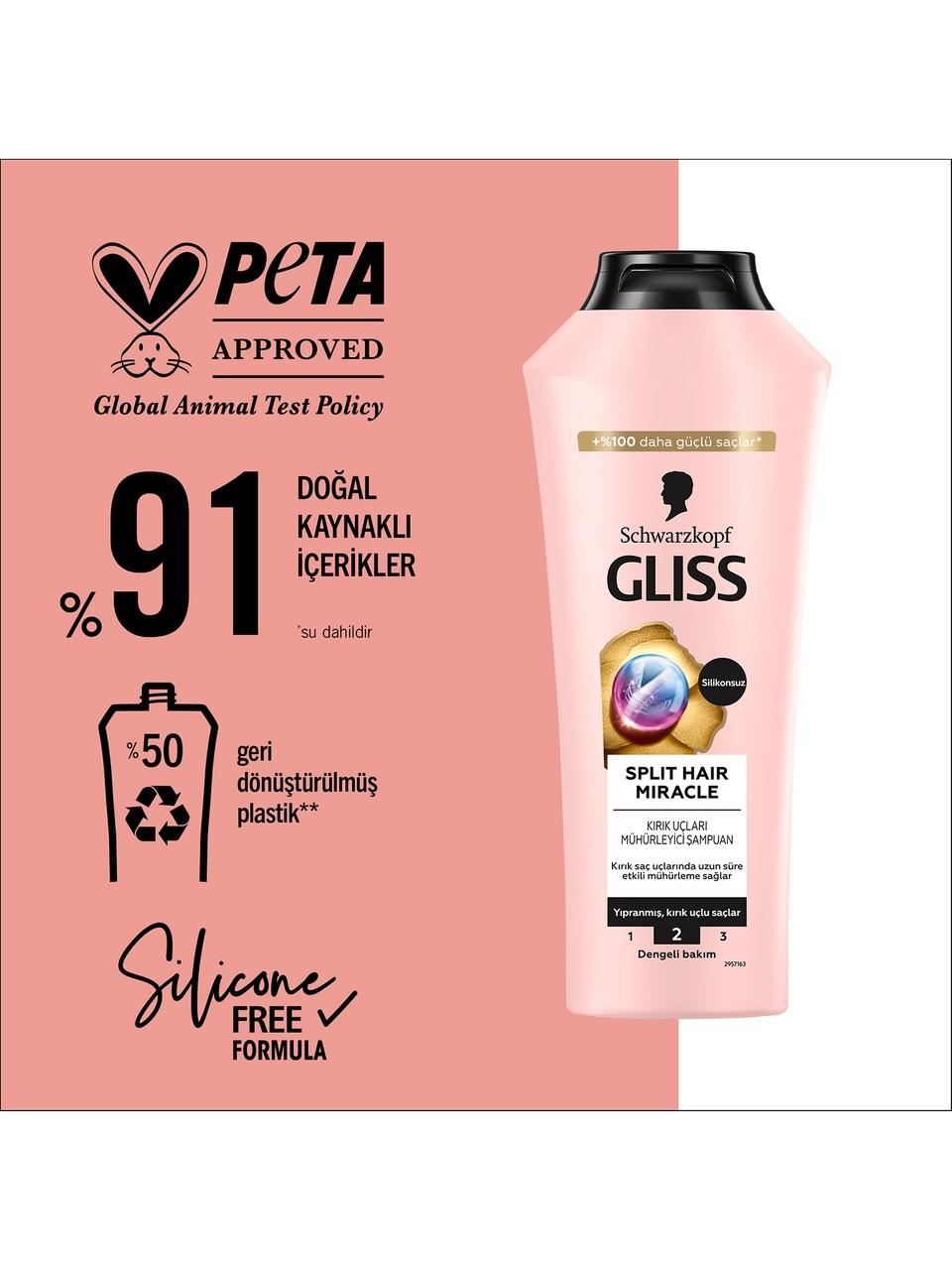 GLISS Splıt Haır Mıracle Yıpranmış, Kırık Uçları Mühürleyici Şampuan 400 ml
