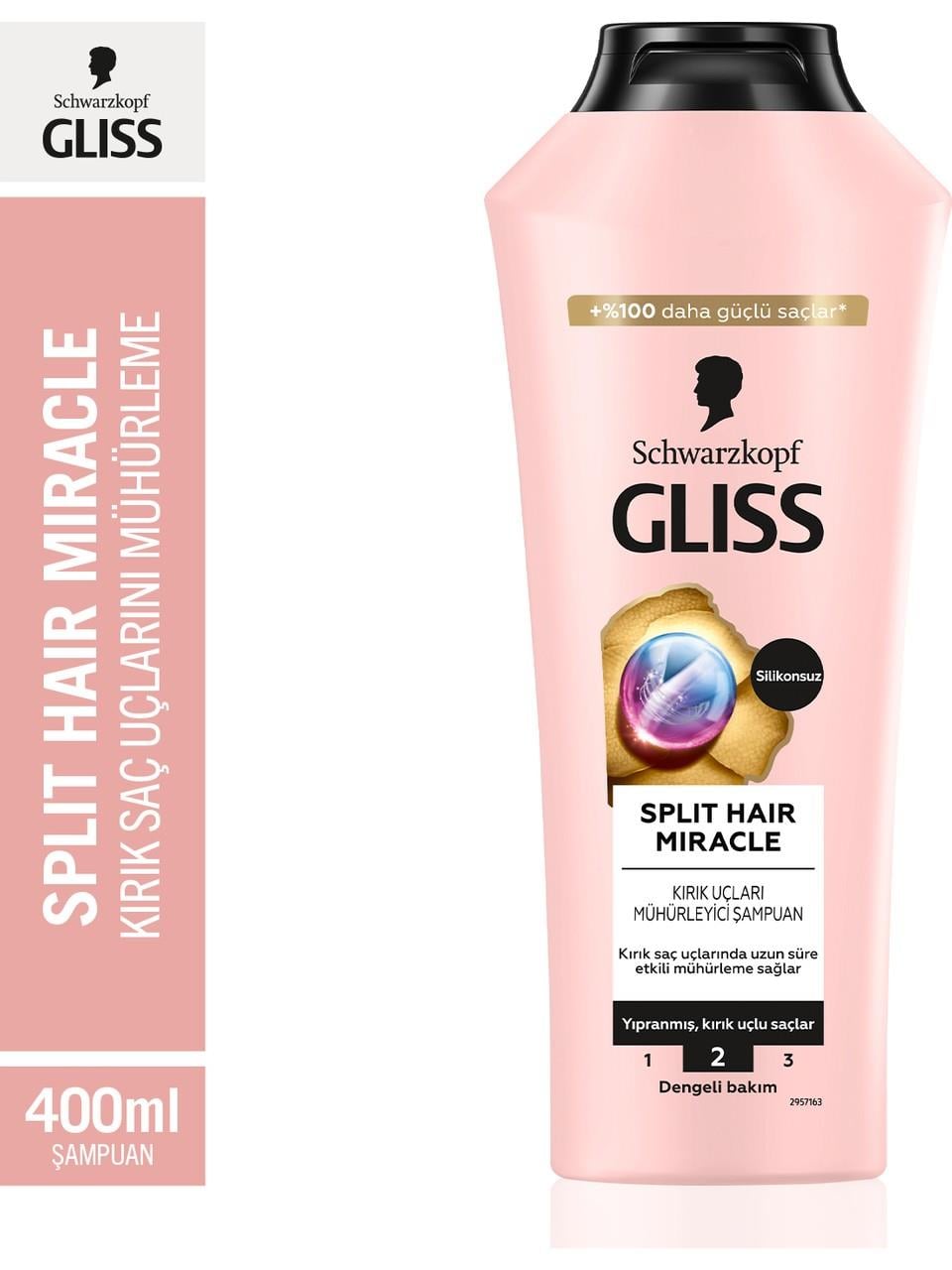 GLISS Splıt Haır Mıracle Yıpranmış, Kırık Uçları Mühürleyici Şampuan 400 ml
