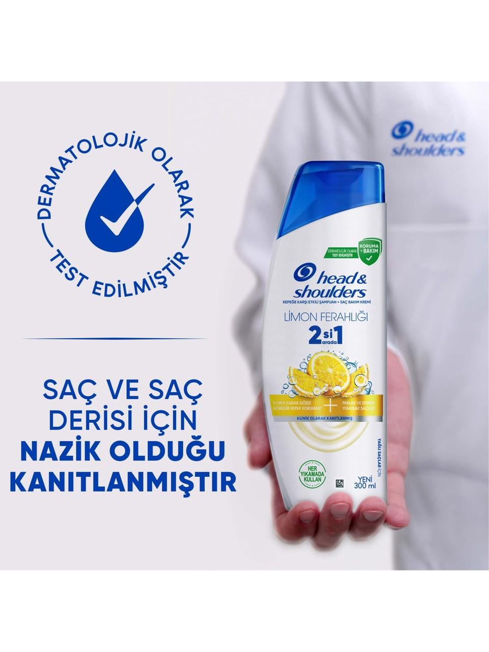 Head&Shoulders Limon Ferahlığı 2si1arada Şampuan+Saç Bakım Kremi 300 ml