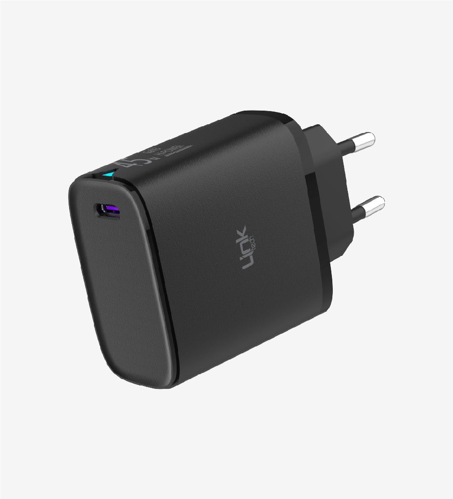 Link Tech C316 Safe GaN USB-C to USB-C Kablolu 45W Hızlı Şarj Aleti