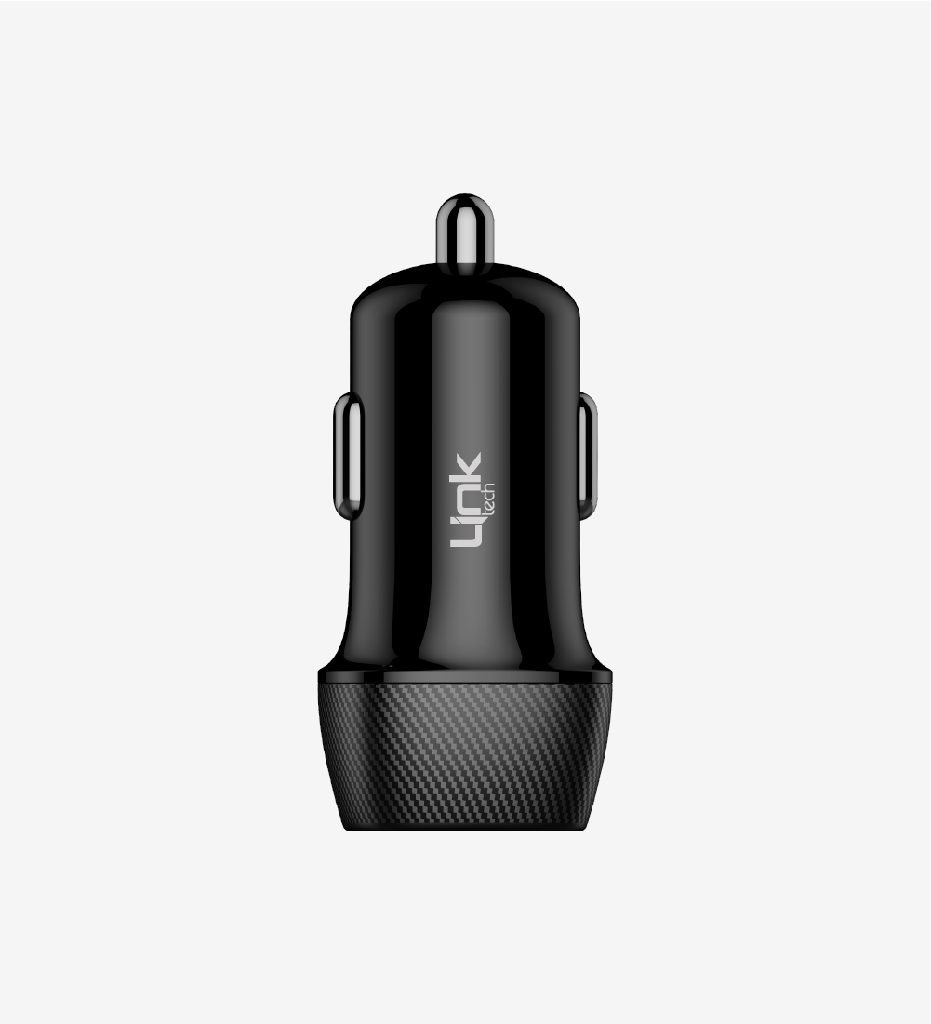 Link Tech C491 Safe Karbon Görünümlü Micro USB Kablolu 12W Araç Şarj Aleti