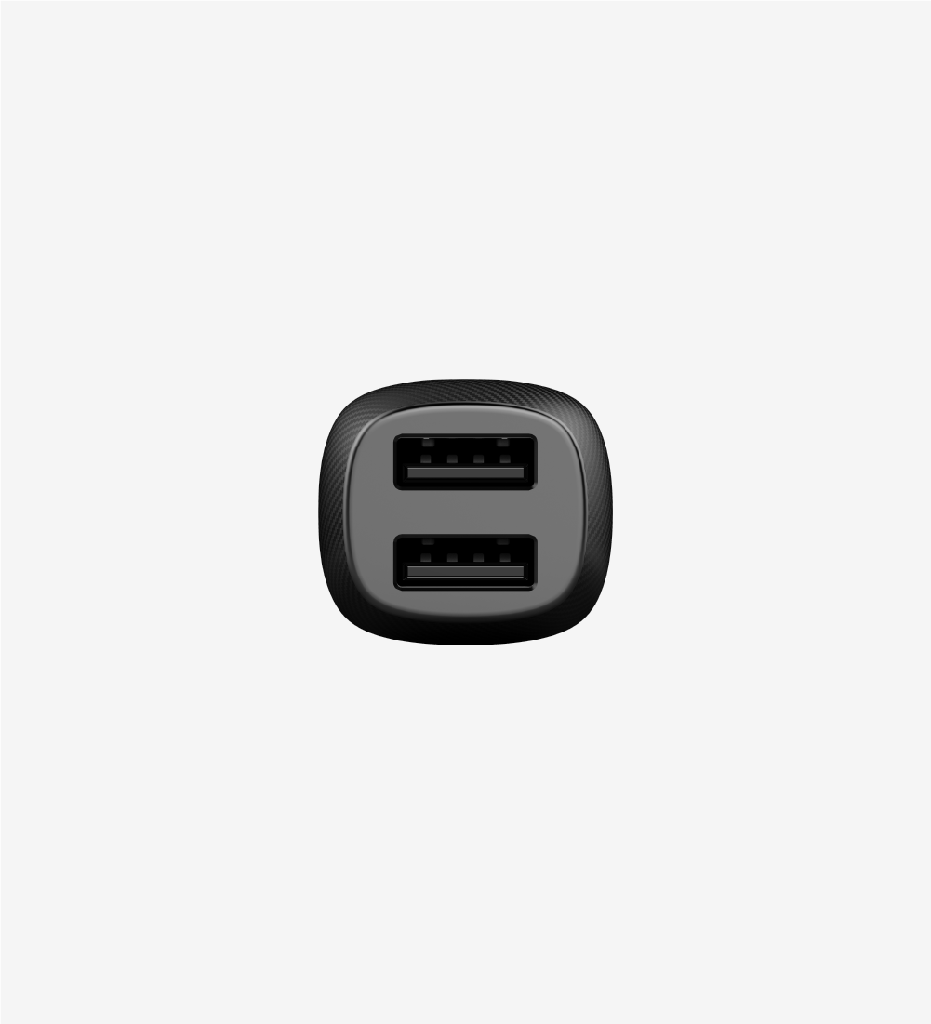 Link Tech C492 Safe Karbon Görünümlü Lightning Kablolu 12W Araç Şarj Aleti