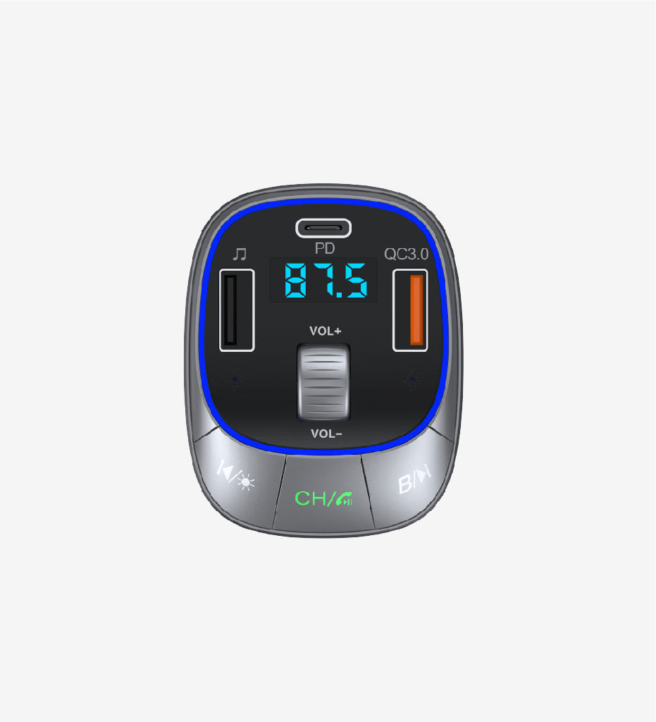 Link Tech GF17 Premium Çift Bağlantı Noktalı PD ve QC3.0 48w 5.0 Bluetooth FM Verici