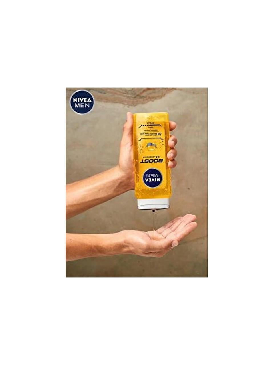 NIVEA MEN BOOST Canlandırıcı+Kafein Özleri Banyo ve Duş Jeli 500 ml