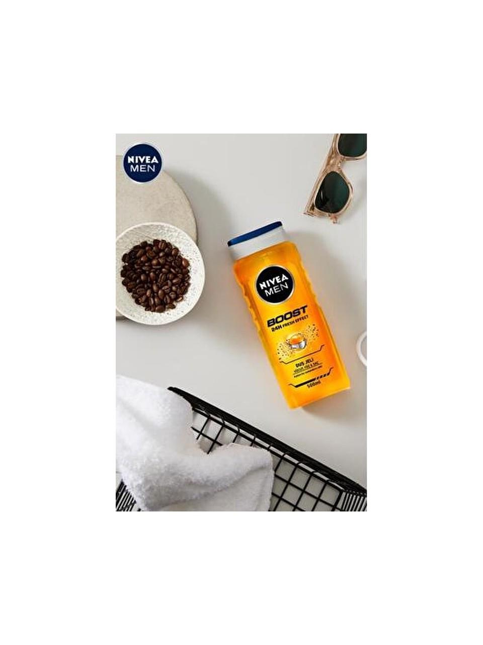 NIVEA MEN BOOST Canlandırıcı+Kafein Özleri Banyo ve Duş Jeli 500 ml