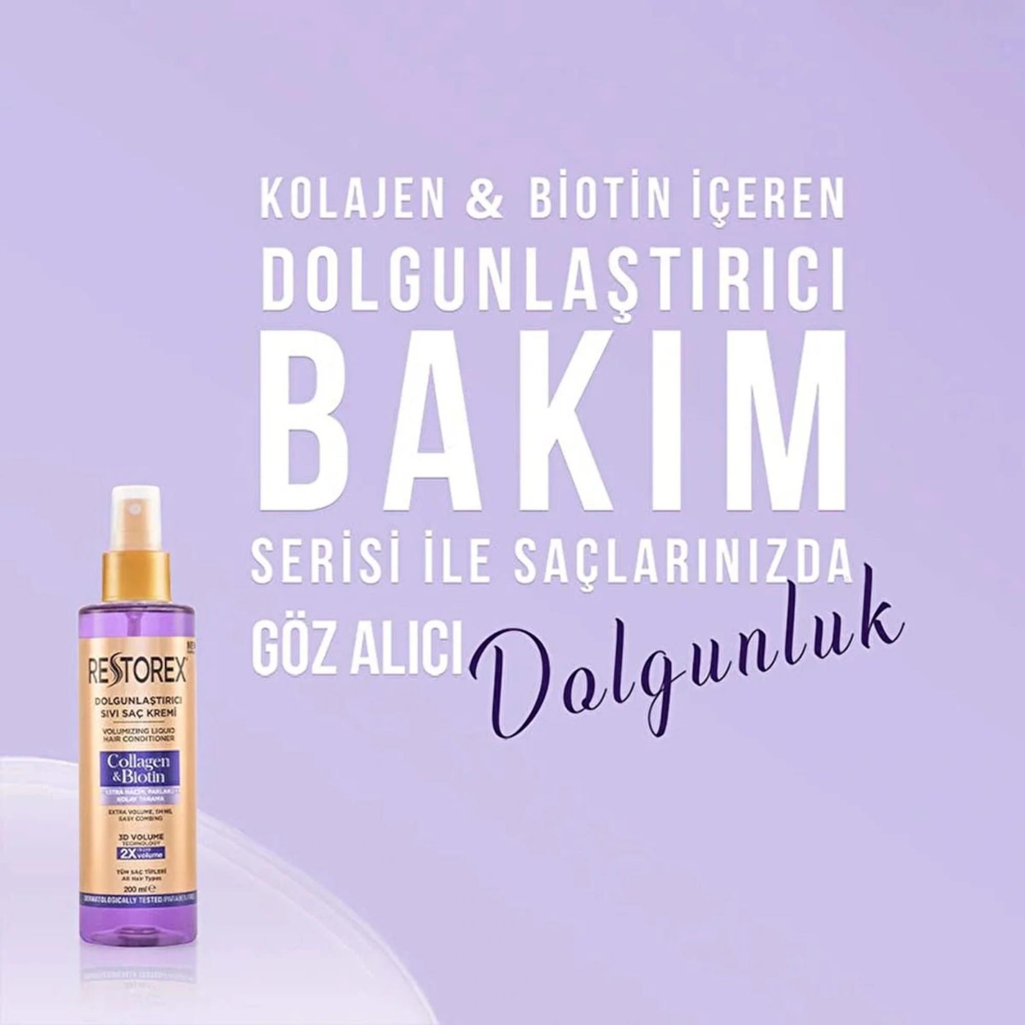Restorex Collagen&Biotin Dolgunlaştırıcı Sıvı Saç Kremi 200 ml
