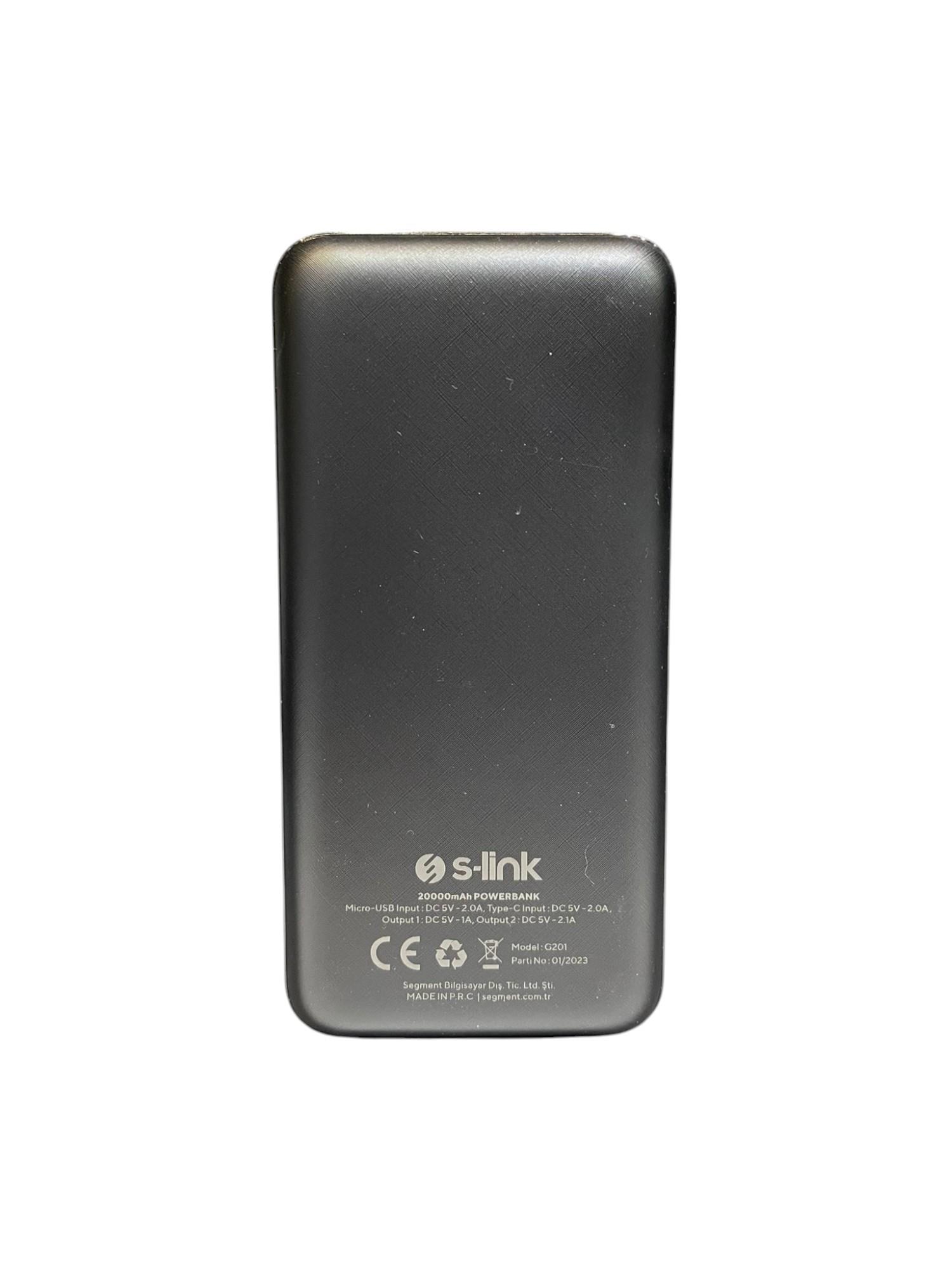 S-Link 10W Dual Output Powerbank 20000Mah 