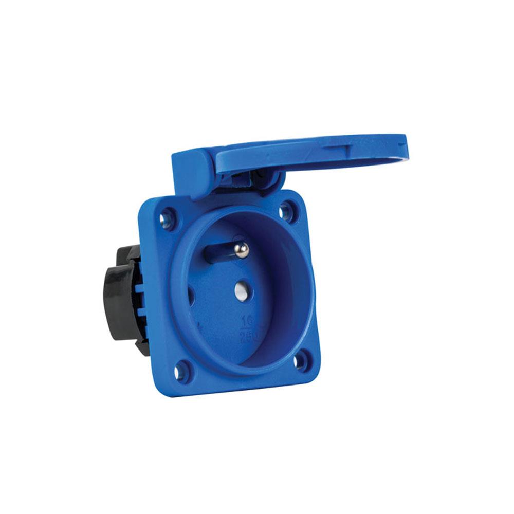 1x16A. UPS PANO PRİZİ YAN GİRİŞLİ MAVİ