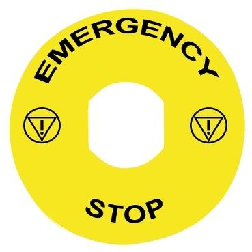 E. STOP LEGEND PLATE