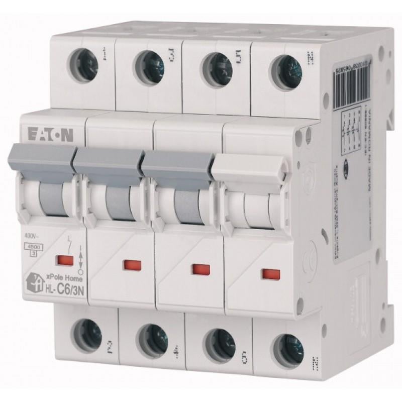 HL-C6/3N Minyatür Devre Kesici - 4,5kA - C eğrisi - 3x6A+N