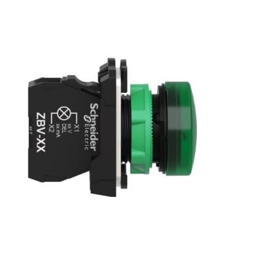 Pilot light, complete, 24V, Green