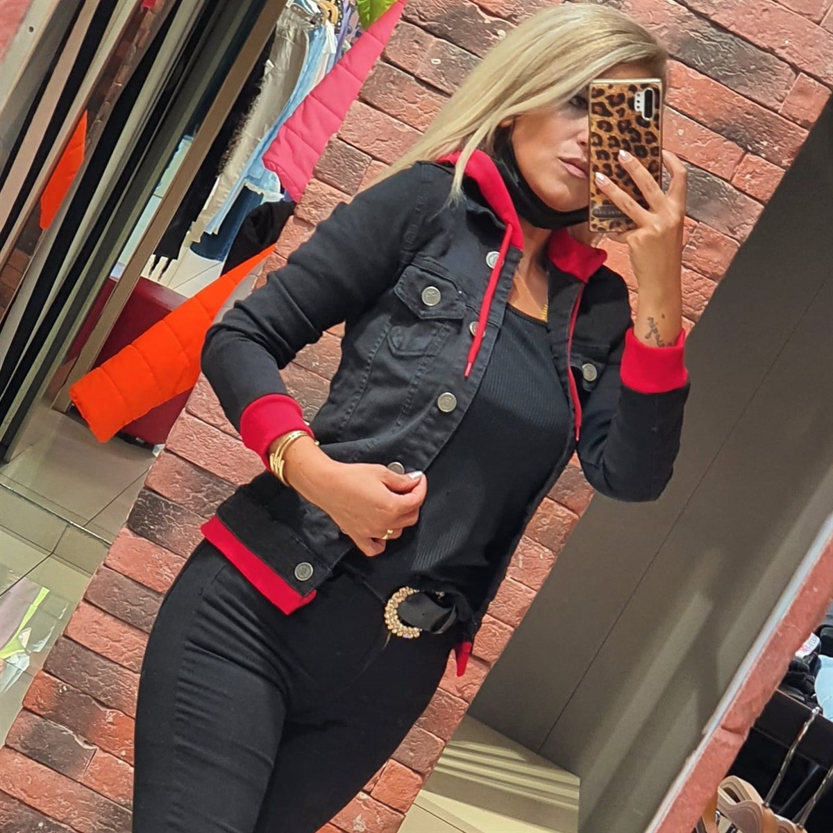  Bayan Kapşonlu  Kot Ceket 145147