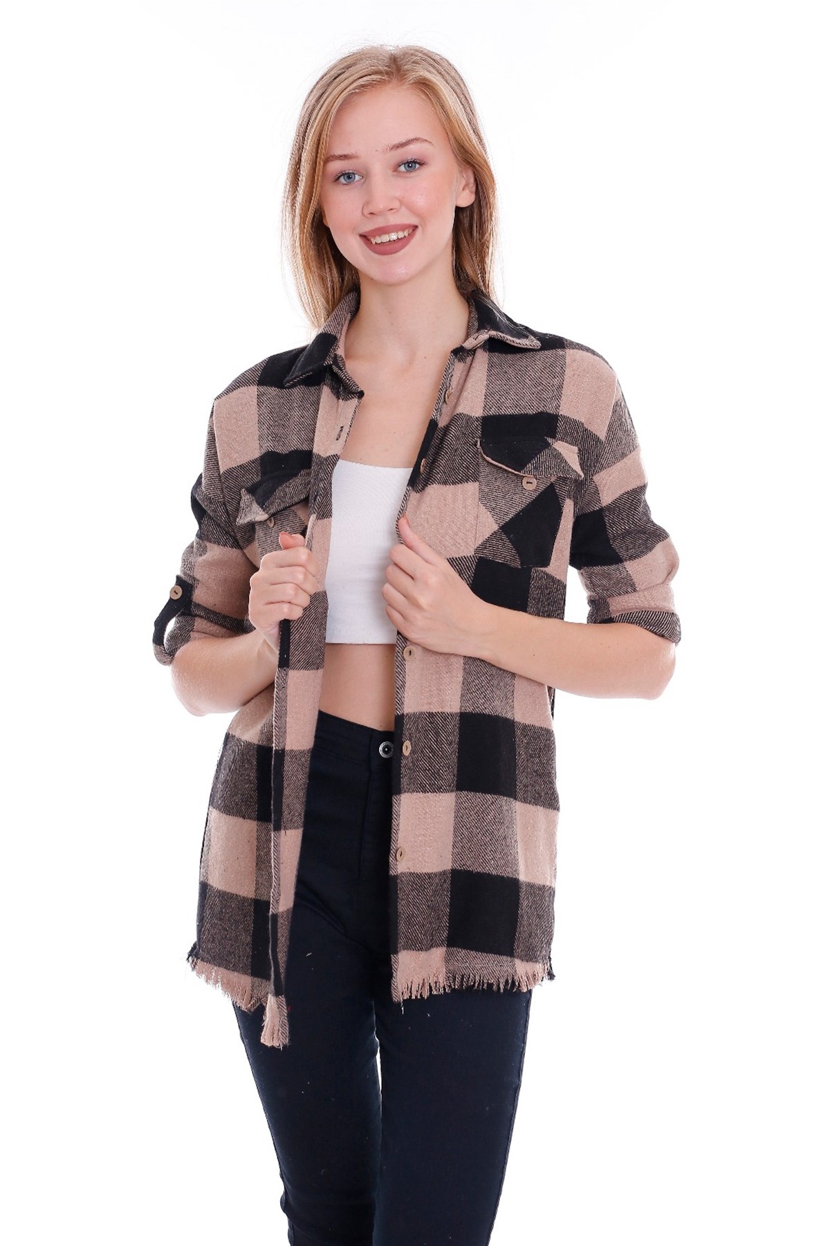  Ekoseli Bayan Oduncu gömlegi 49941