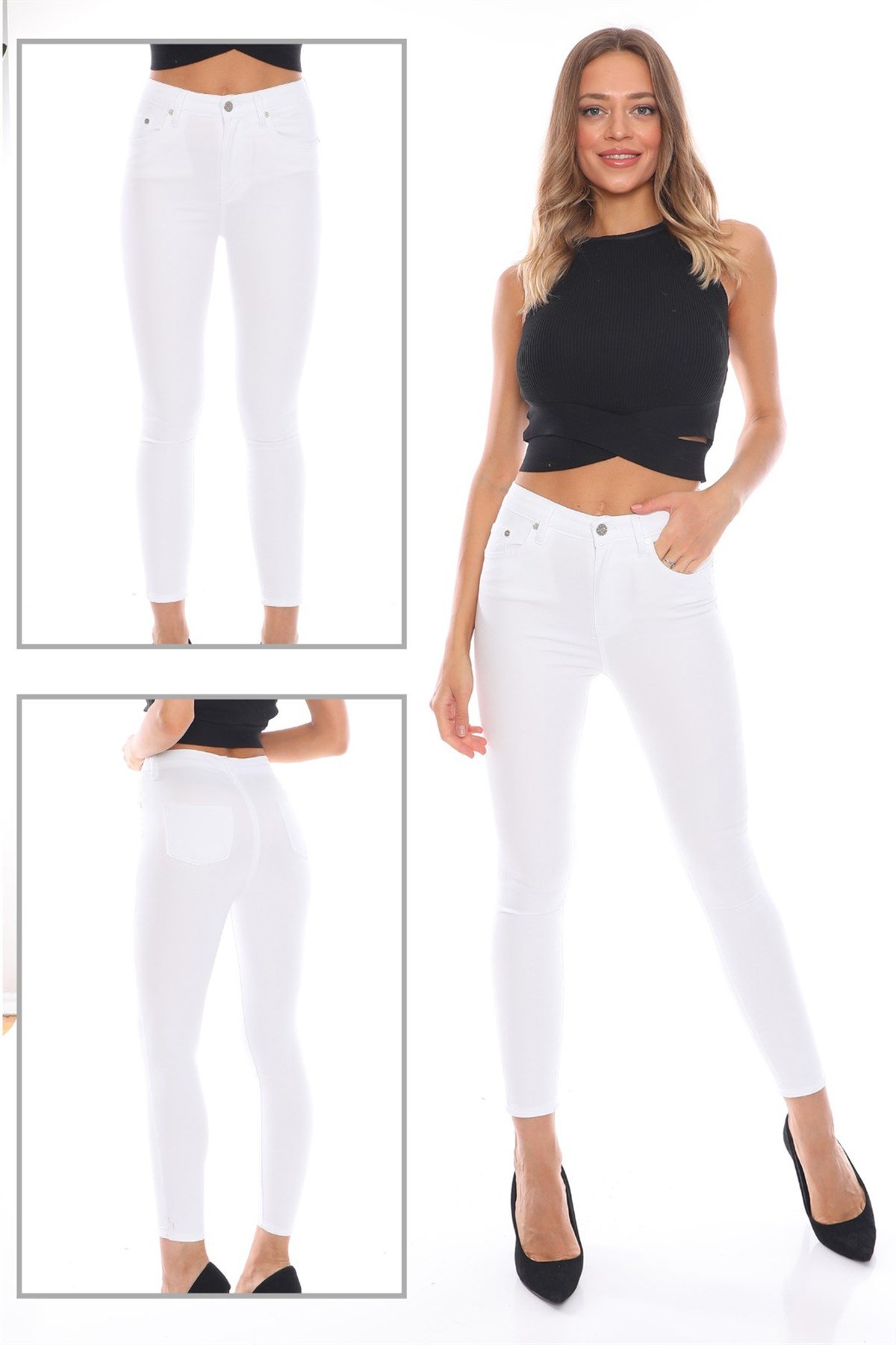  Likralı Bayan cepli Pantolon 56632