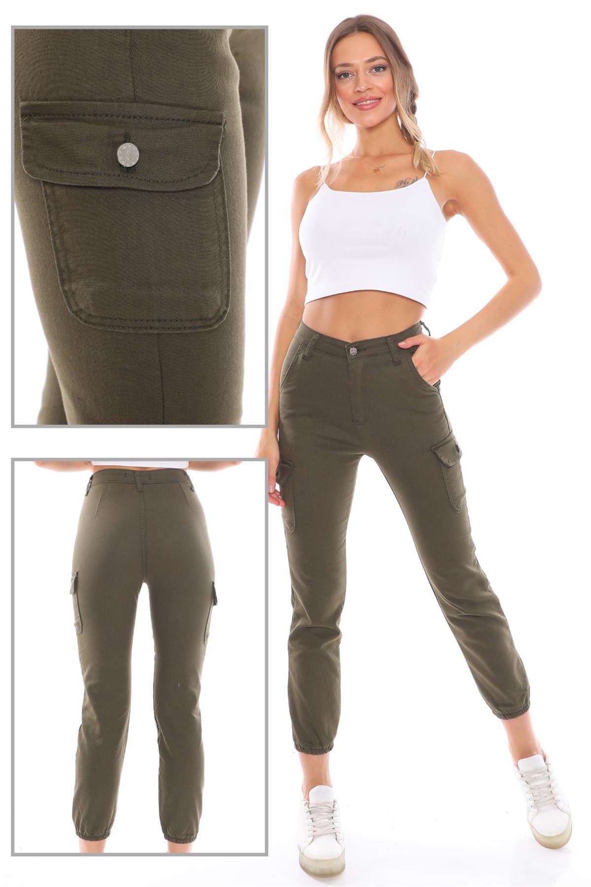  Likralı Bayan Pantolon 55887