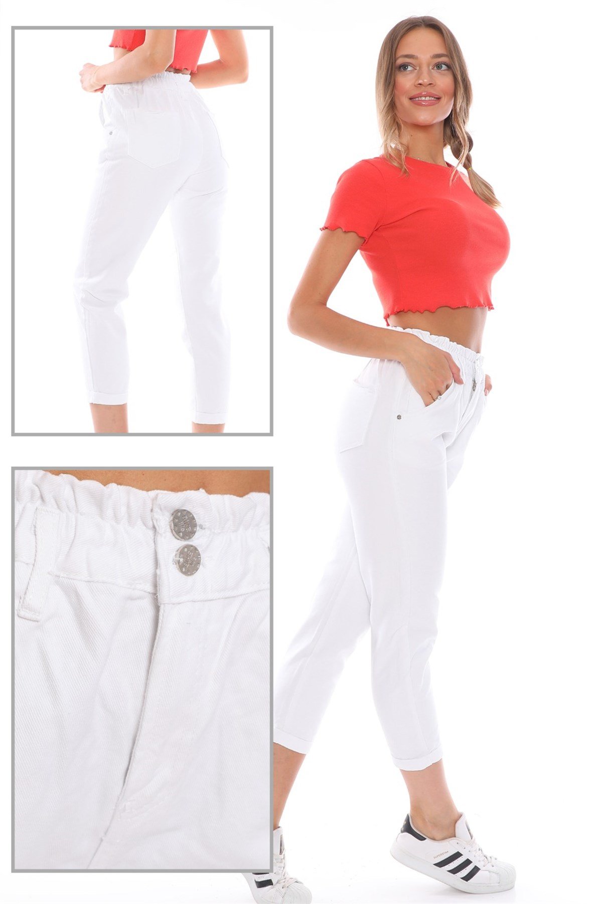  Likralı Bayan Pantolon 558876