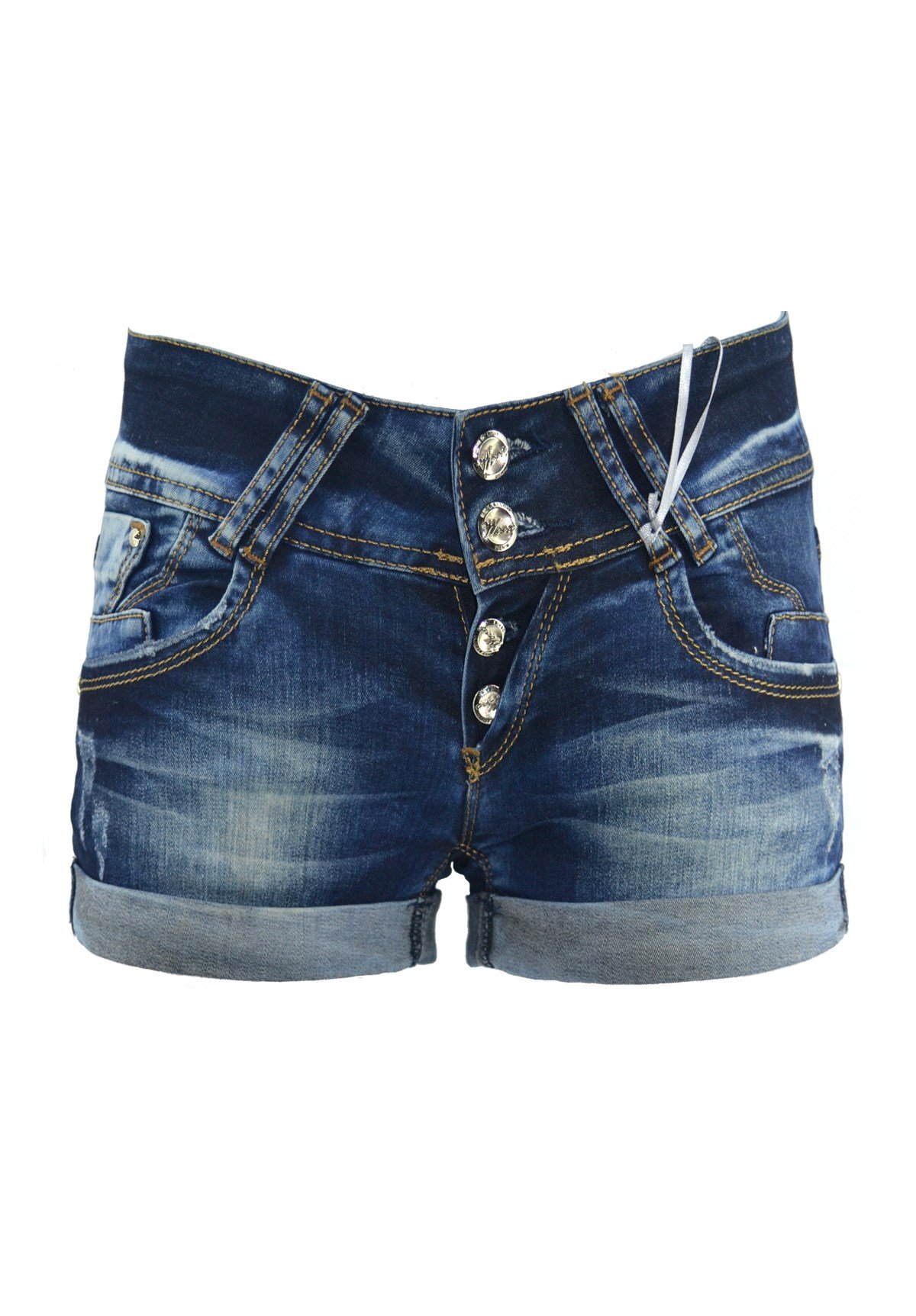 Likralı Düşük Bel Dar Bayan Kot Şort