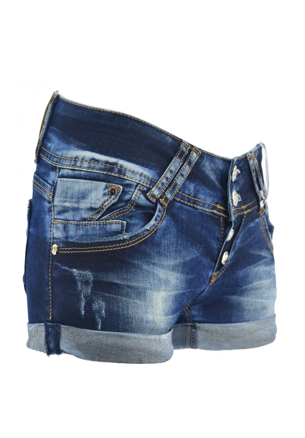 Likralı Düşük Bel Dar Bayan Kot Şort