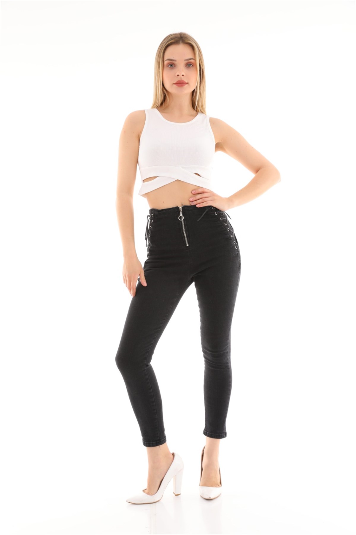 Bağcıklı Kot Pantolon 233241