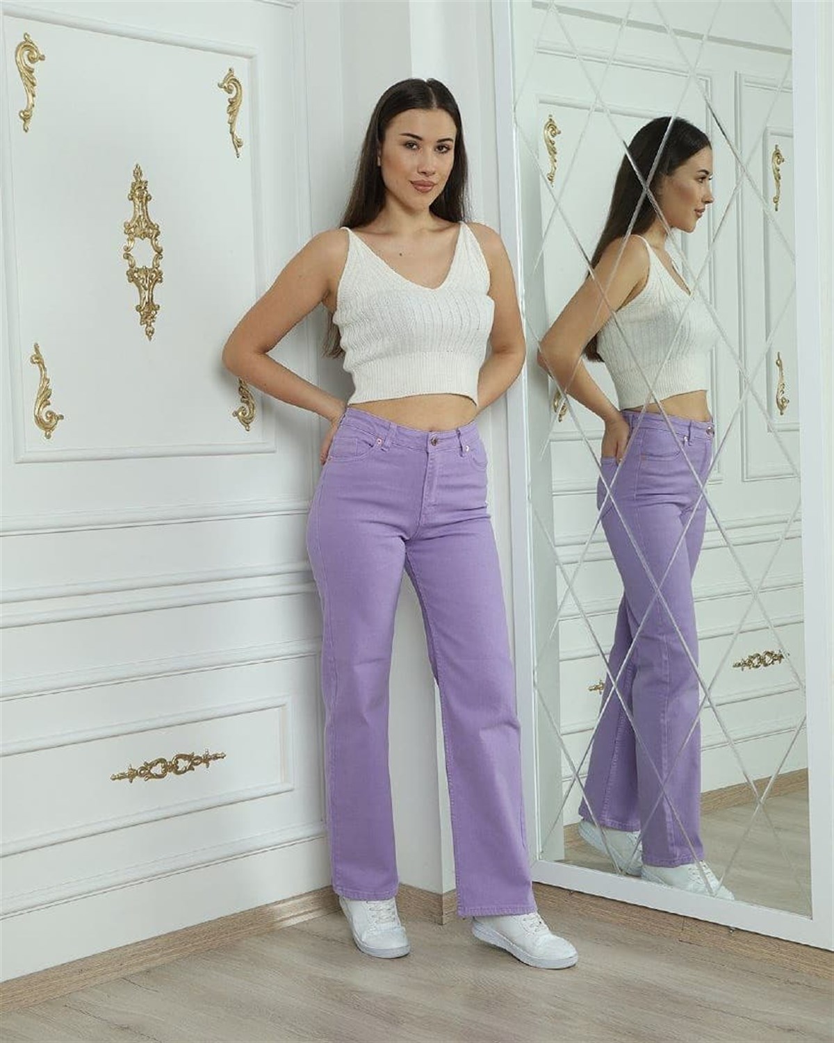 Bayan Bol Paça Kot pantolon 4254