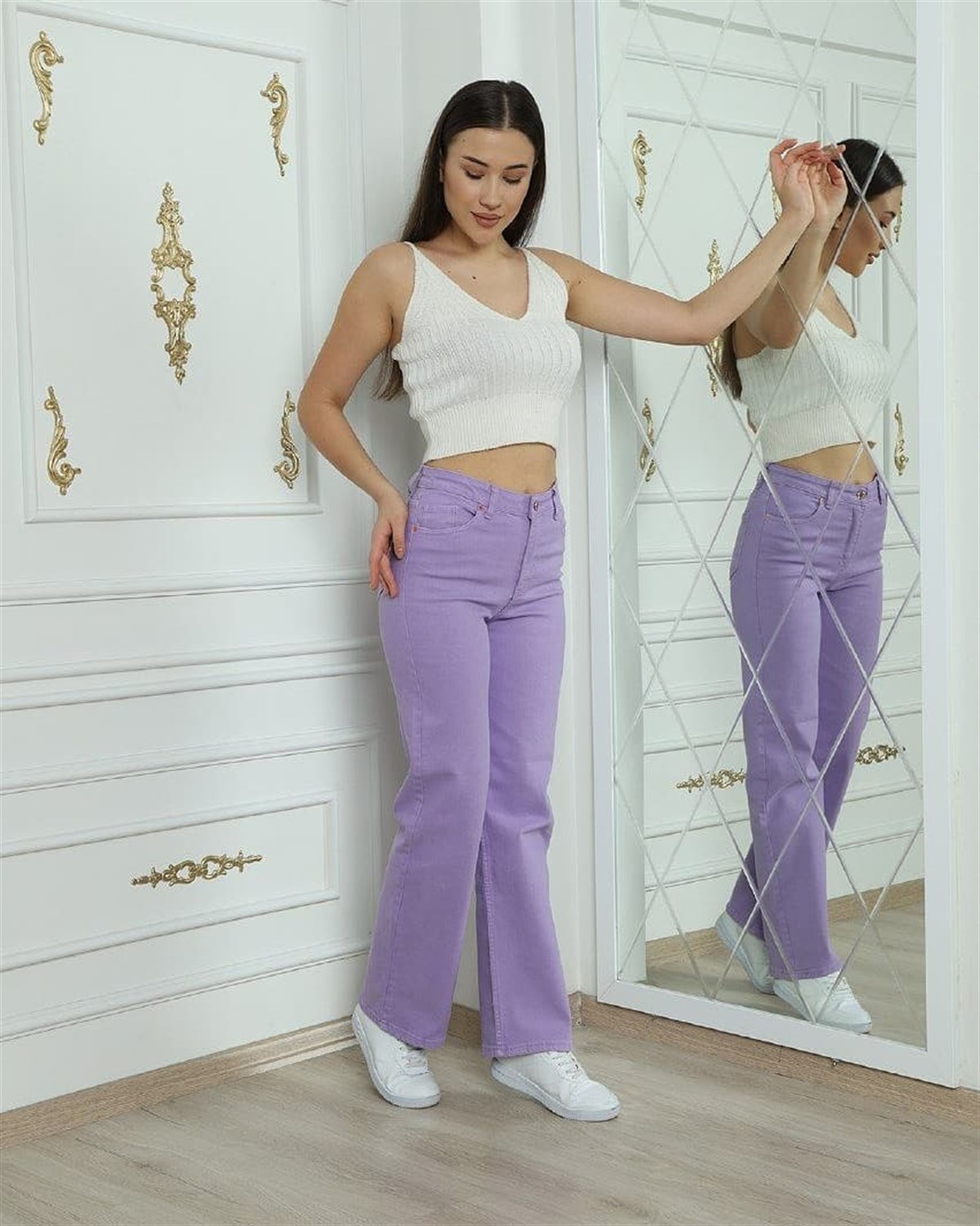 Bayan Bol Paça Kot pantolon 4254