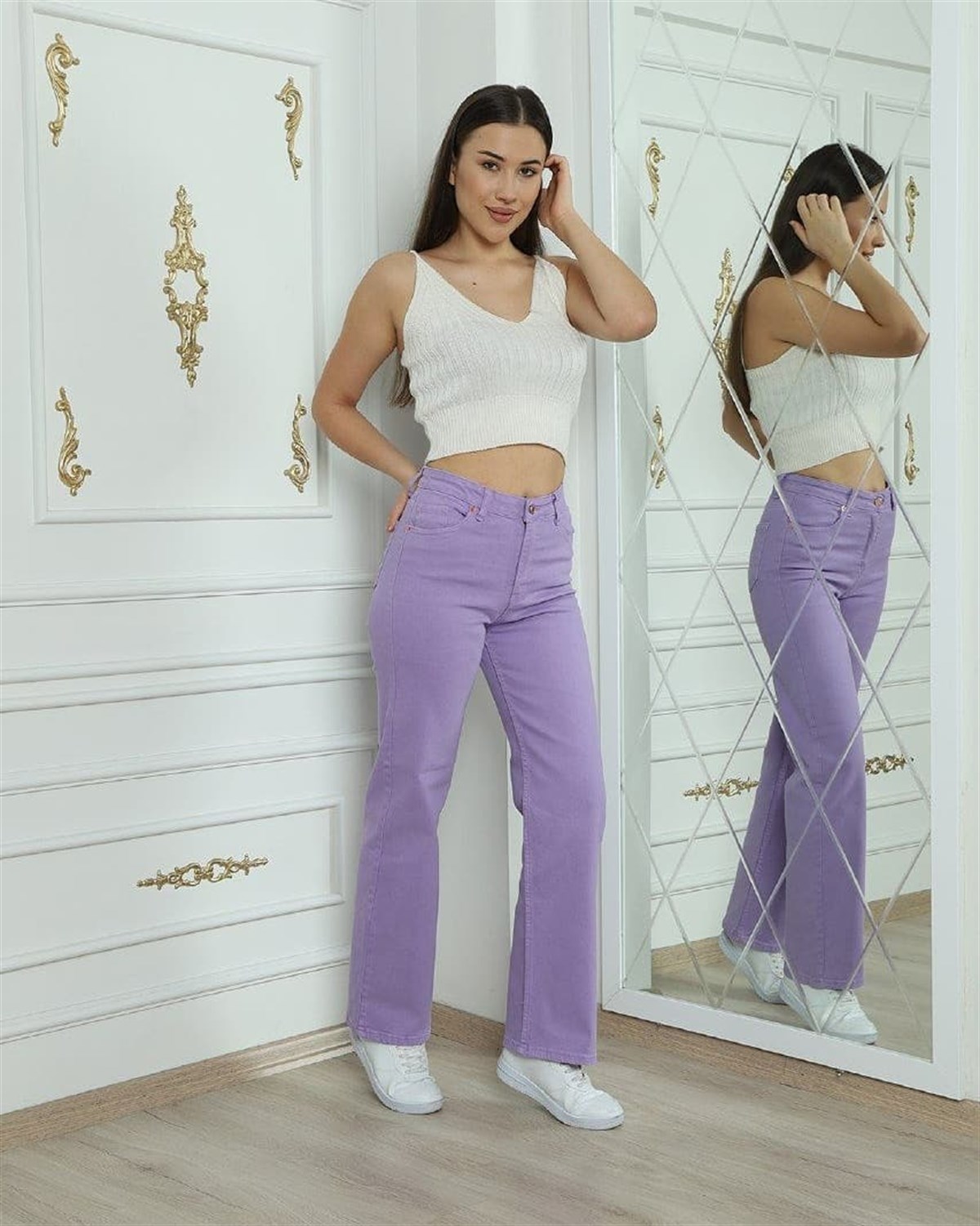 Bayan Bol Paça Kot pantolon 4254