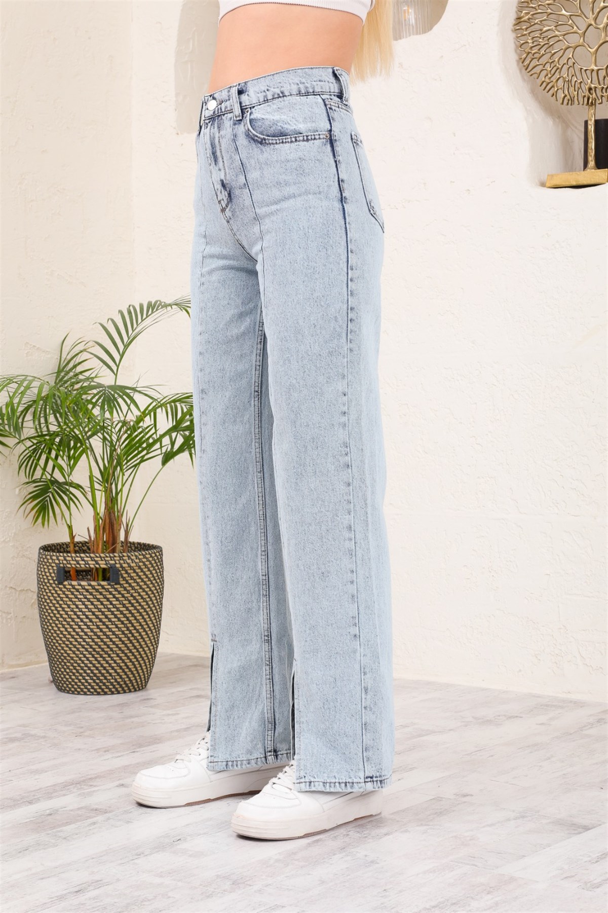 Bayan Bol Paça Kot pantolon 4494
