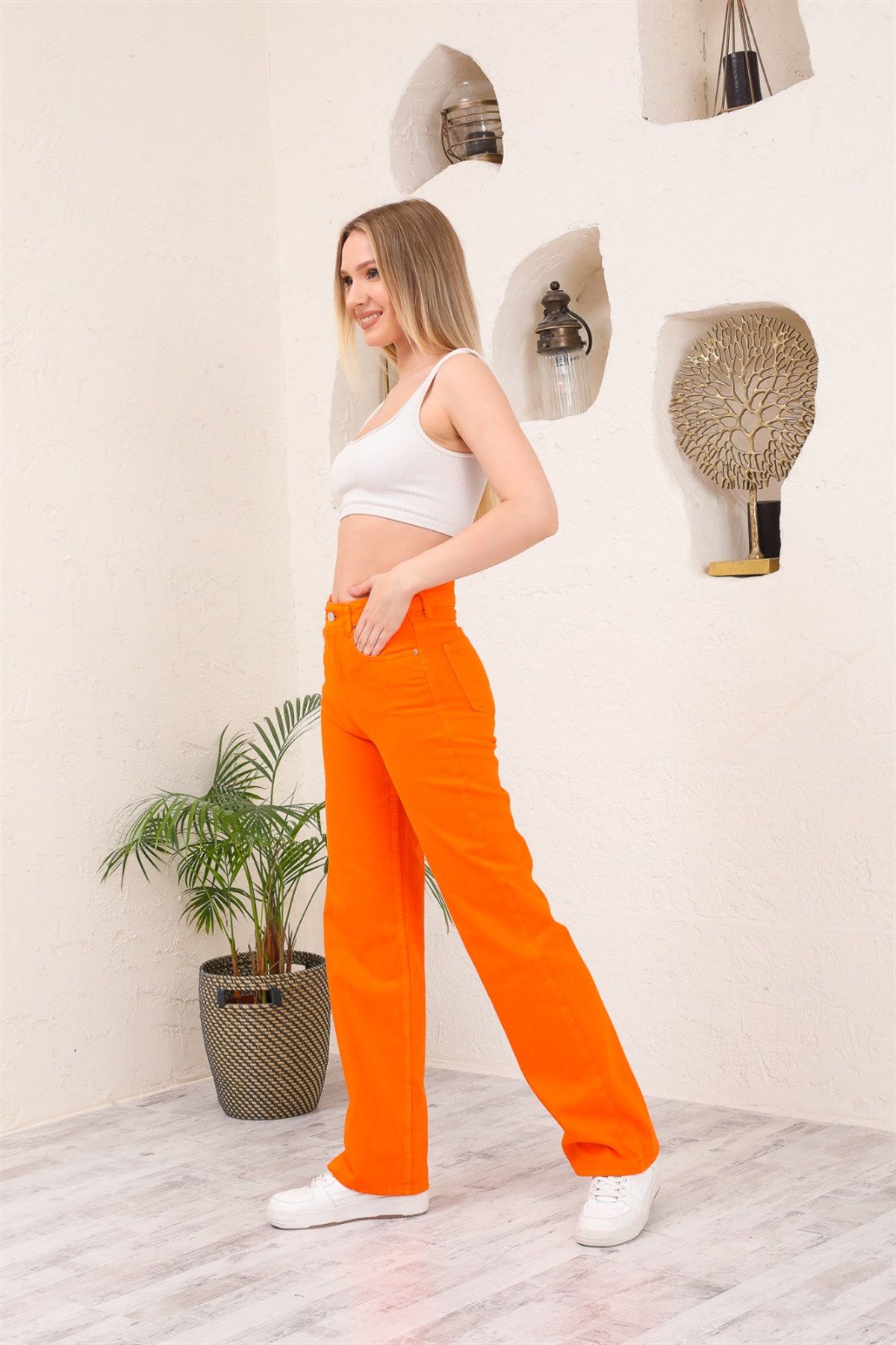 Bayan Bol Paça Kot pantolon 7794