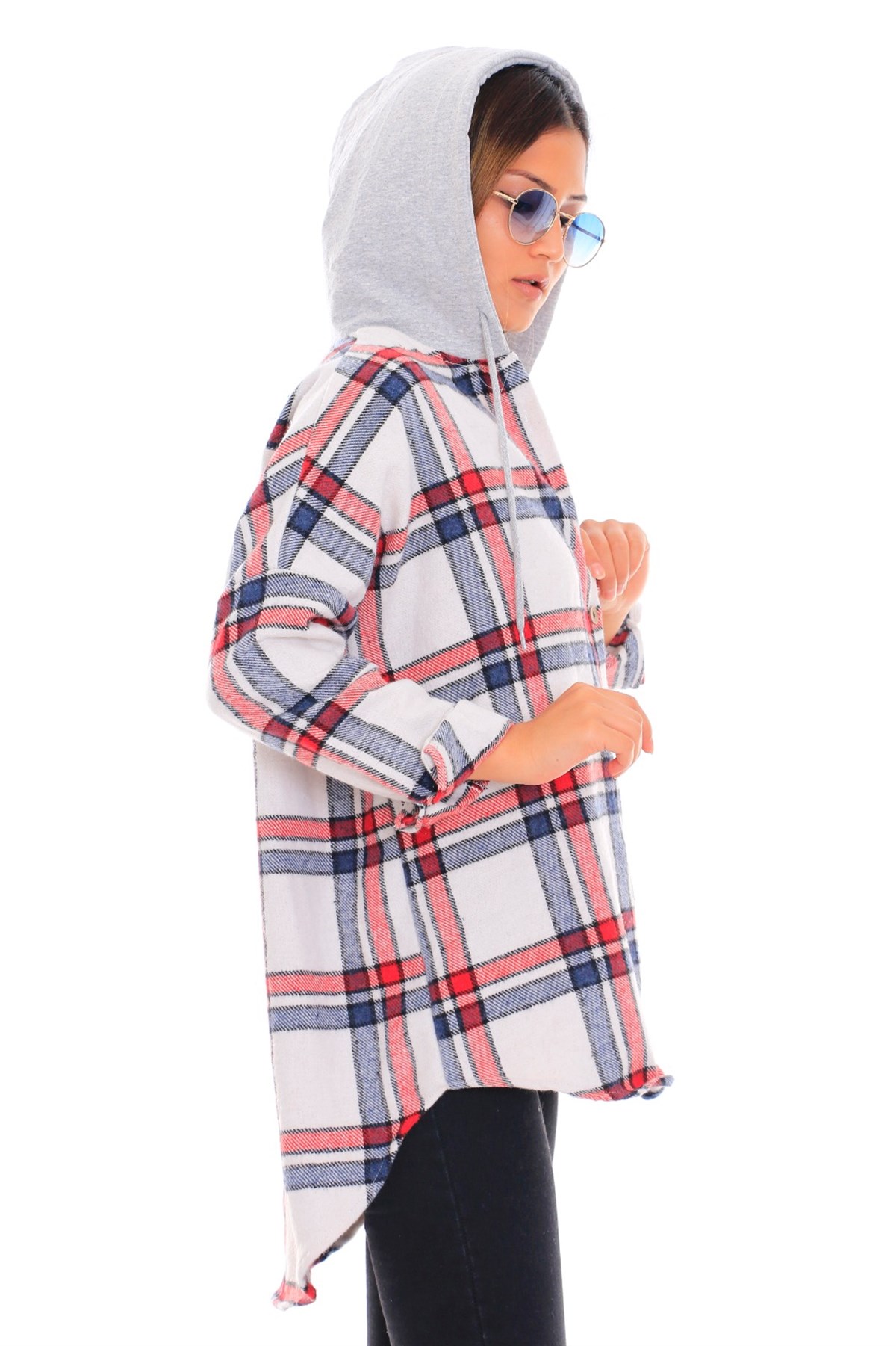 Bayan Kapşonlu Oduncu Gömlek6623241