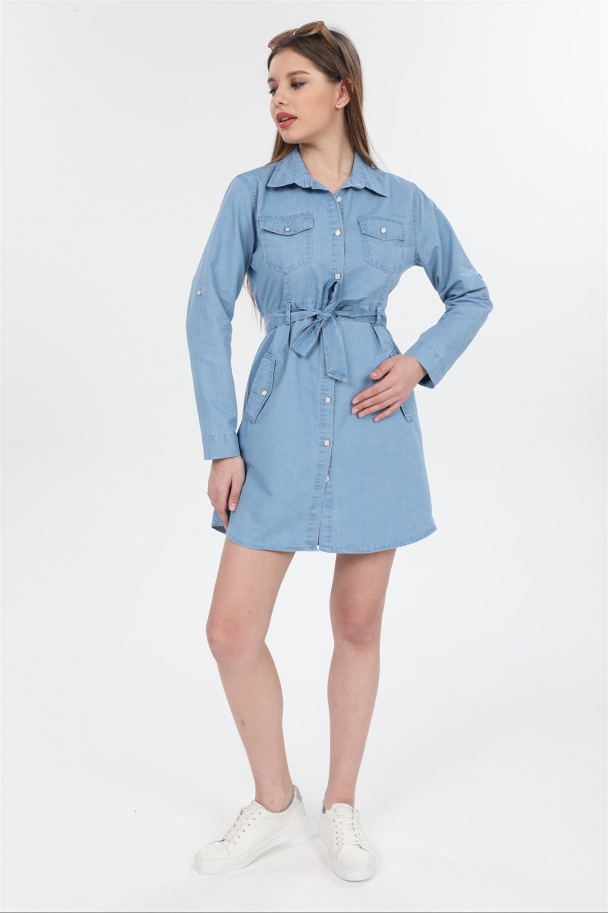 Bayan Kemerli Kot Gömlek544