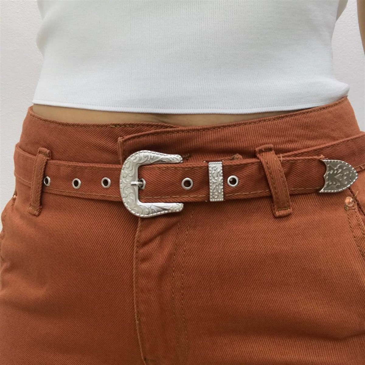 Bayan Kemerli mom pantolon 47444