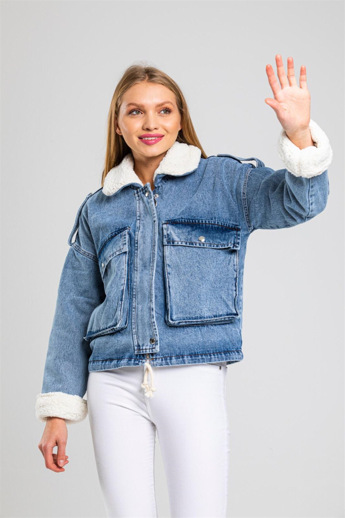 Bayan Kürklü Kot  Ceket 447414366