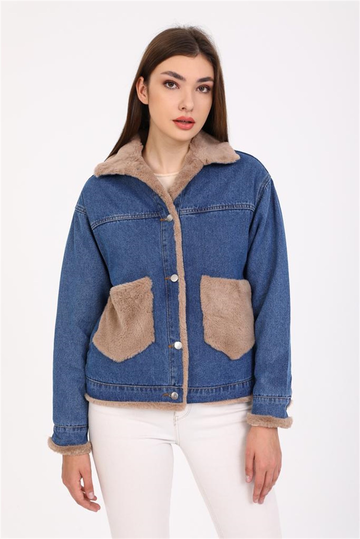 Bayan Kürklü Kot Ceket 650008