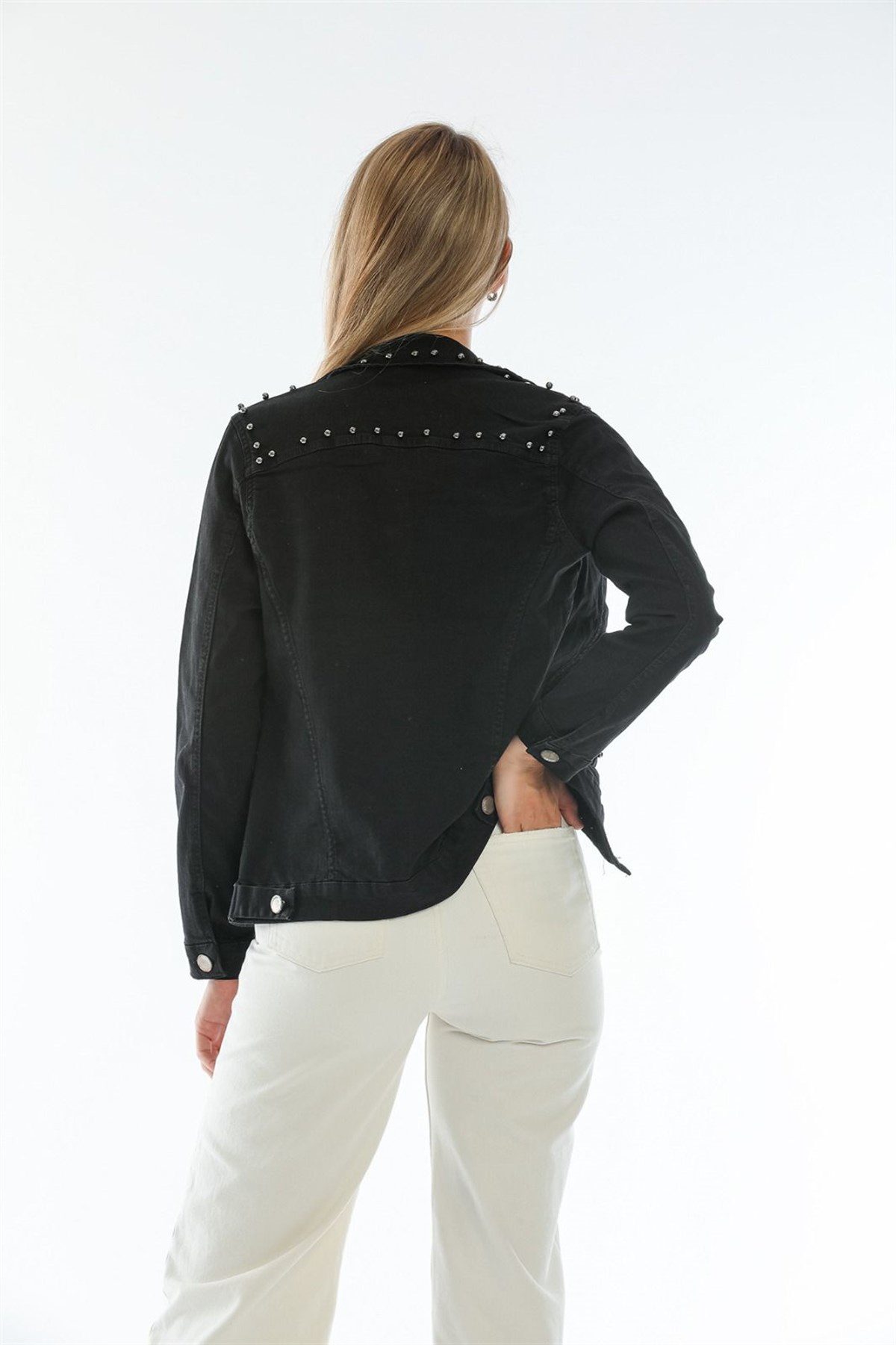 Bayan Taşlı Kot Ceket 422256