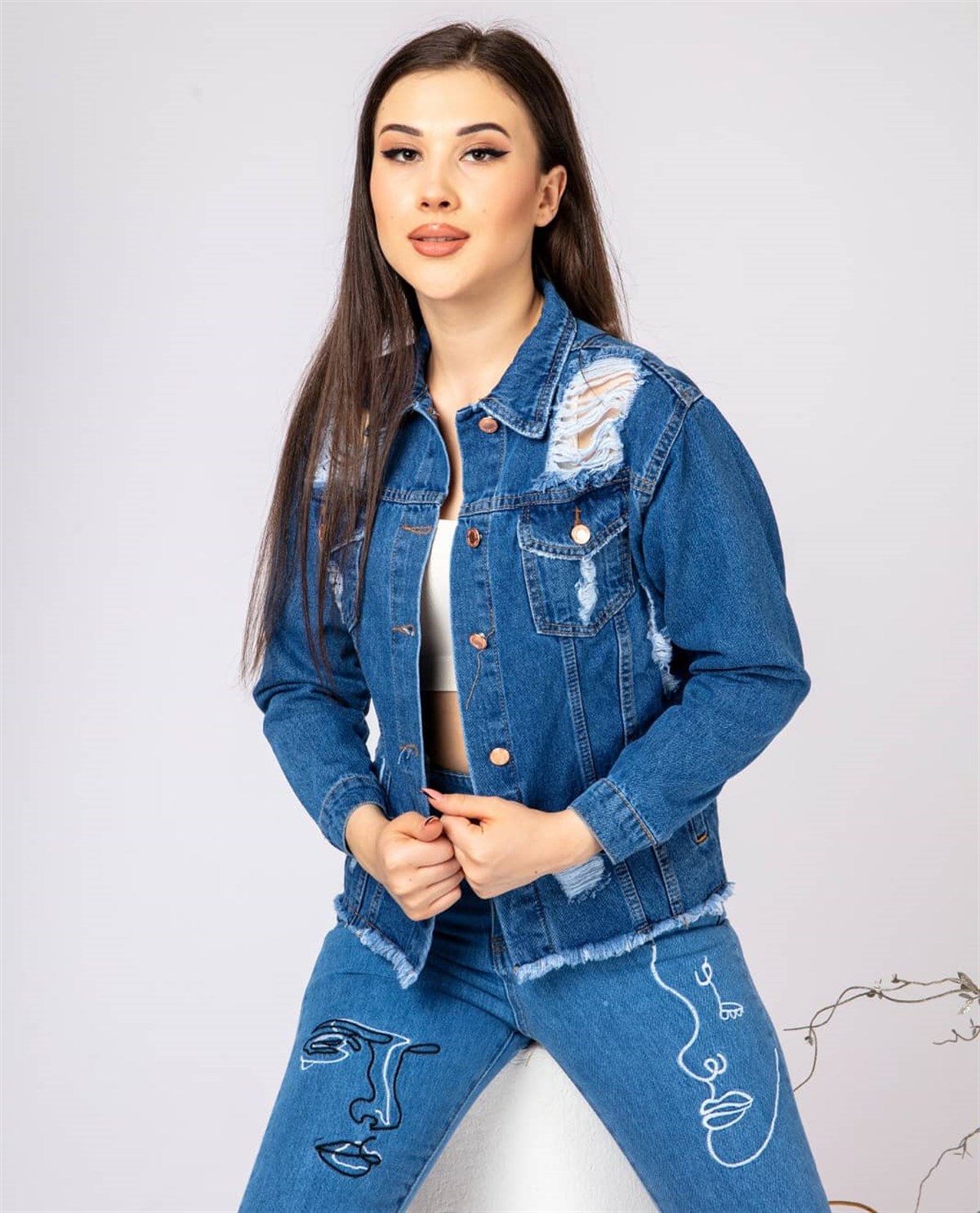 Bayan Yeni Model Kot Ceket 547998766