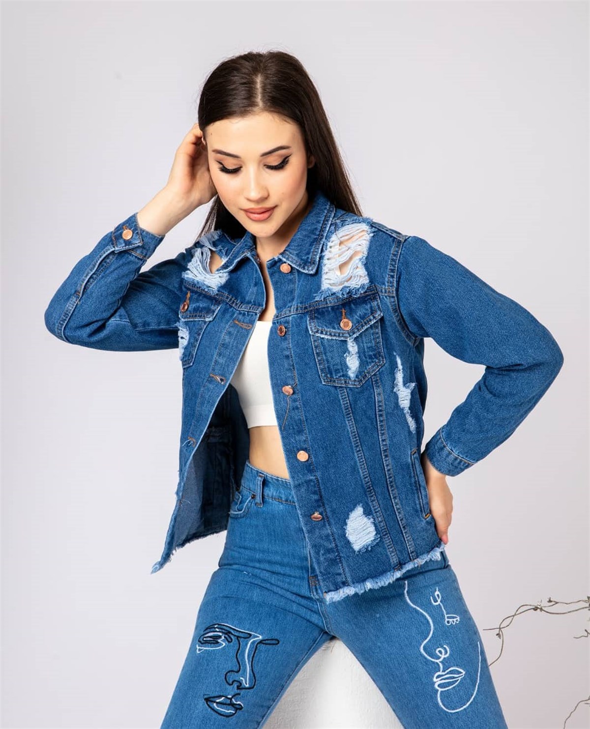 Bayan Yeni Model Kot Ceket 547998766