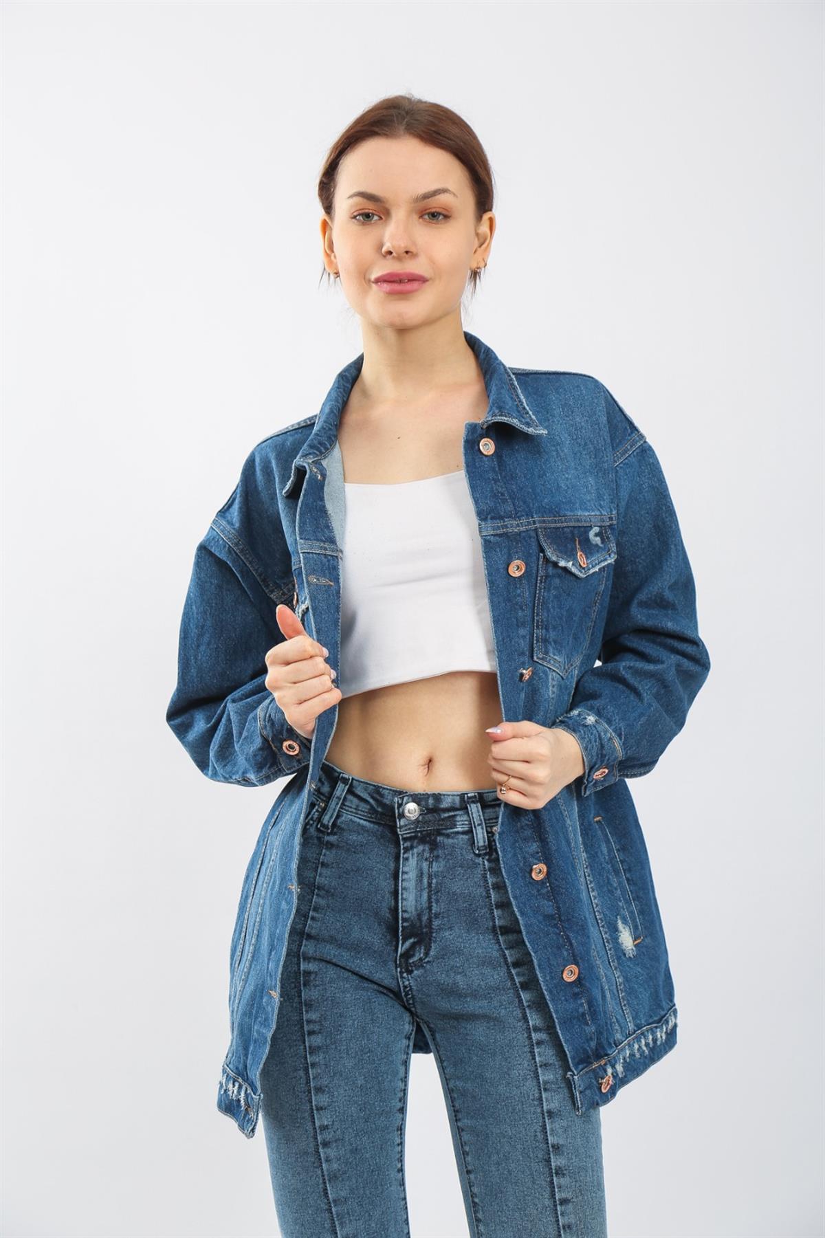 Bayan yeni model Kot Ceket 60094