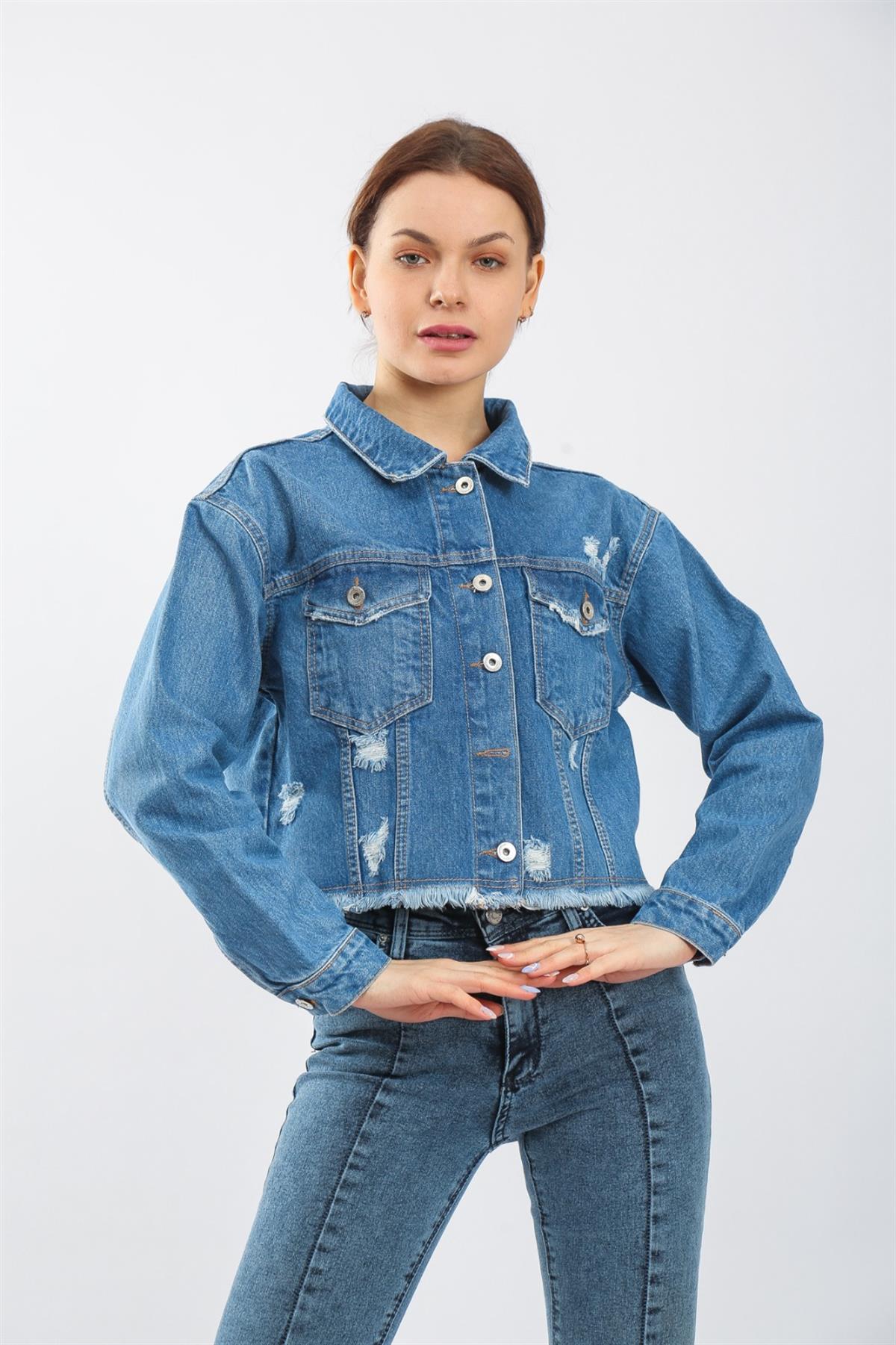 Bayan yeni model Kot Ceket 60994