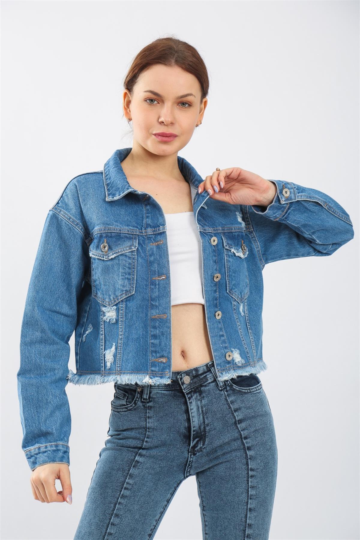 Bayan yeni model Kot Ceket 60994
