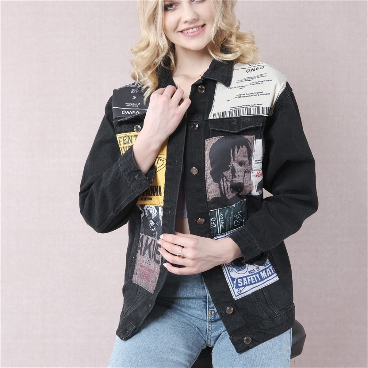 Bayan yeni model kot ceket 64467